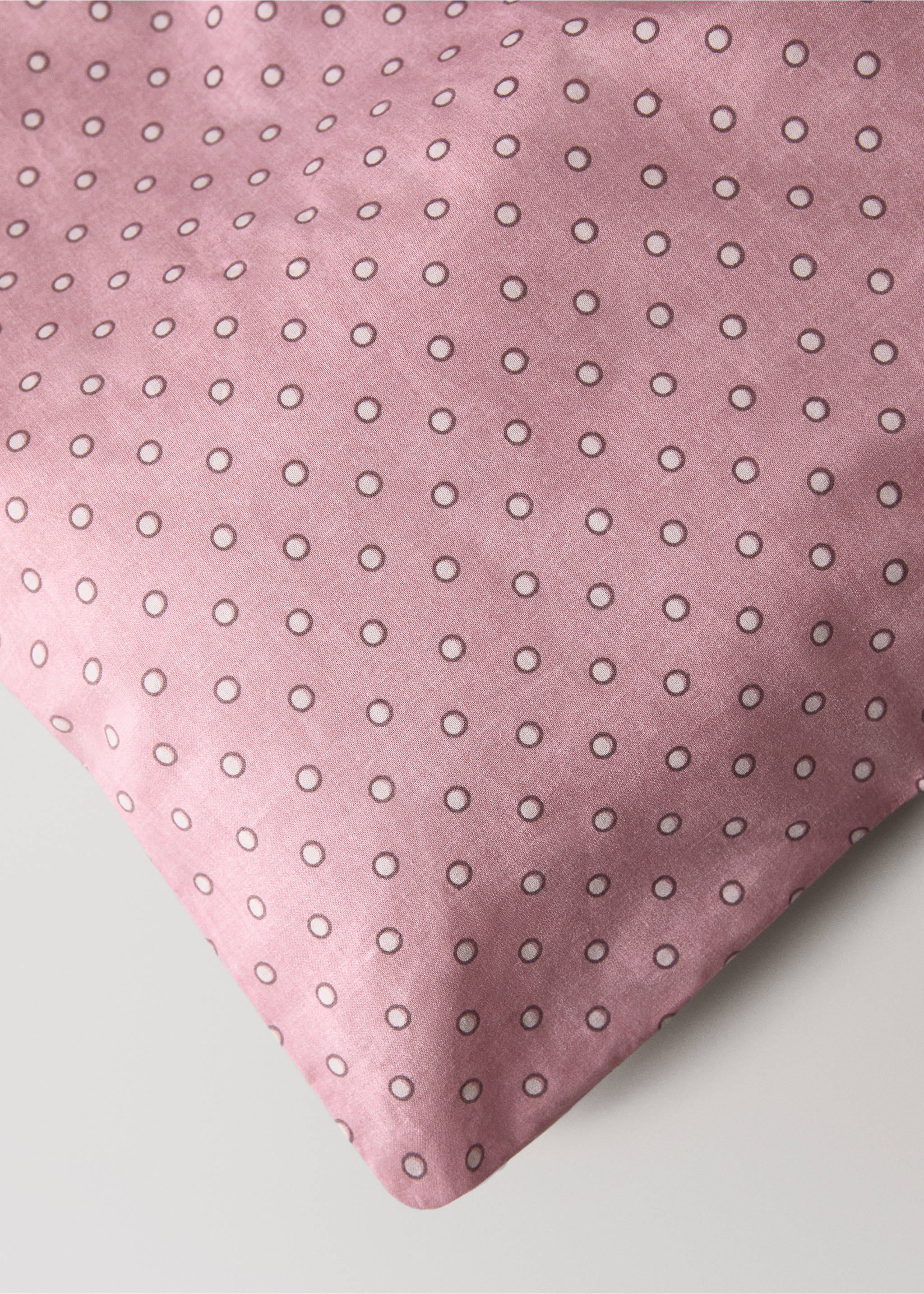 Reversible cotton polka-dot duvet cover for 90 cm bed - Details of the article 3, Pink. Ref: 17001631-00.