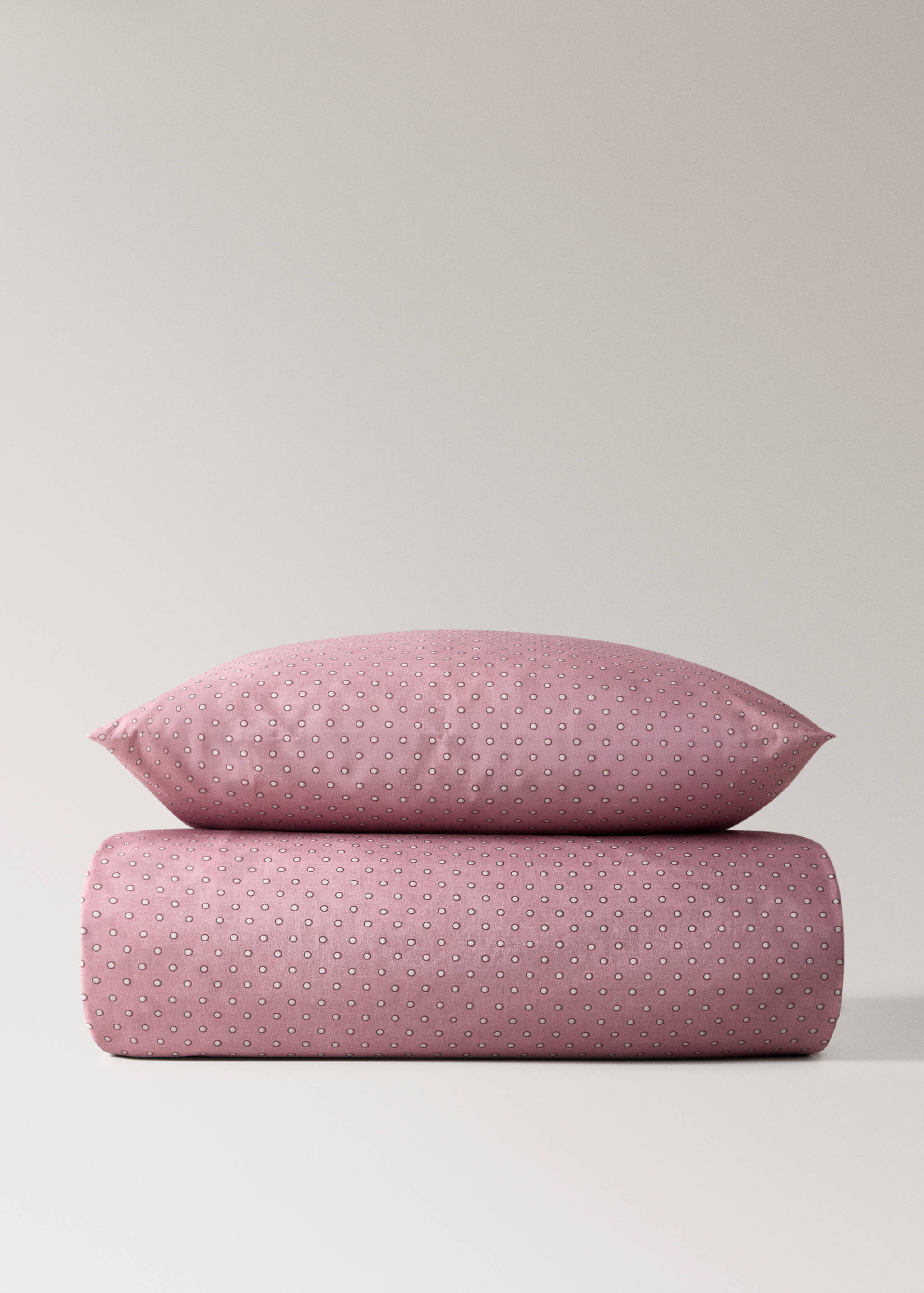 Reversible cotton polka-dot duvet cover for 90 cm bed - Article without model