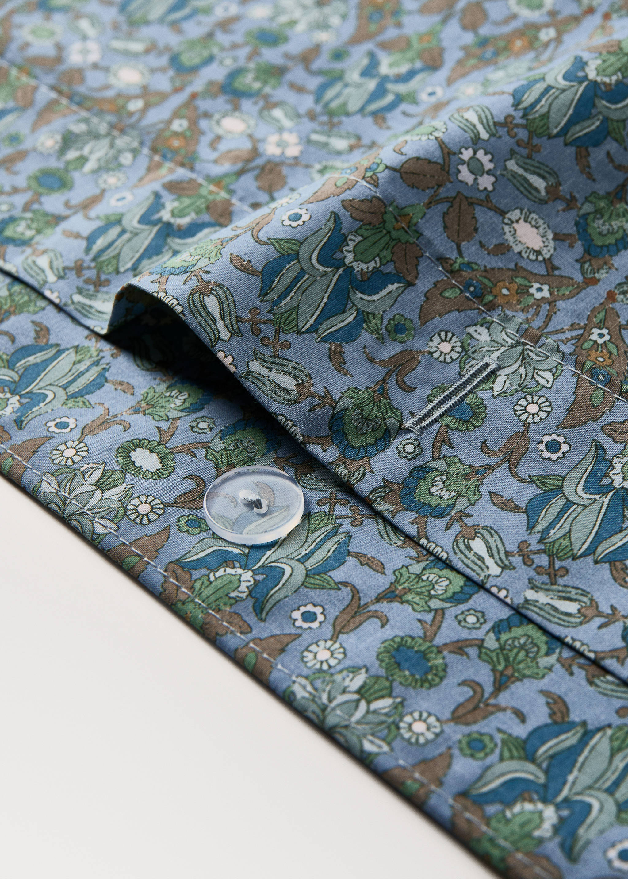 Housse de couette enfant  percale de coton imprimé petites fleurs lit 90 cm - Détail de l'article 1