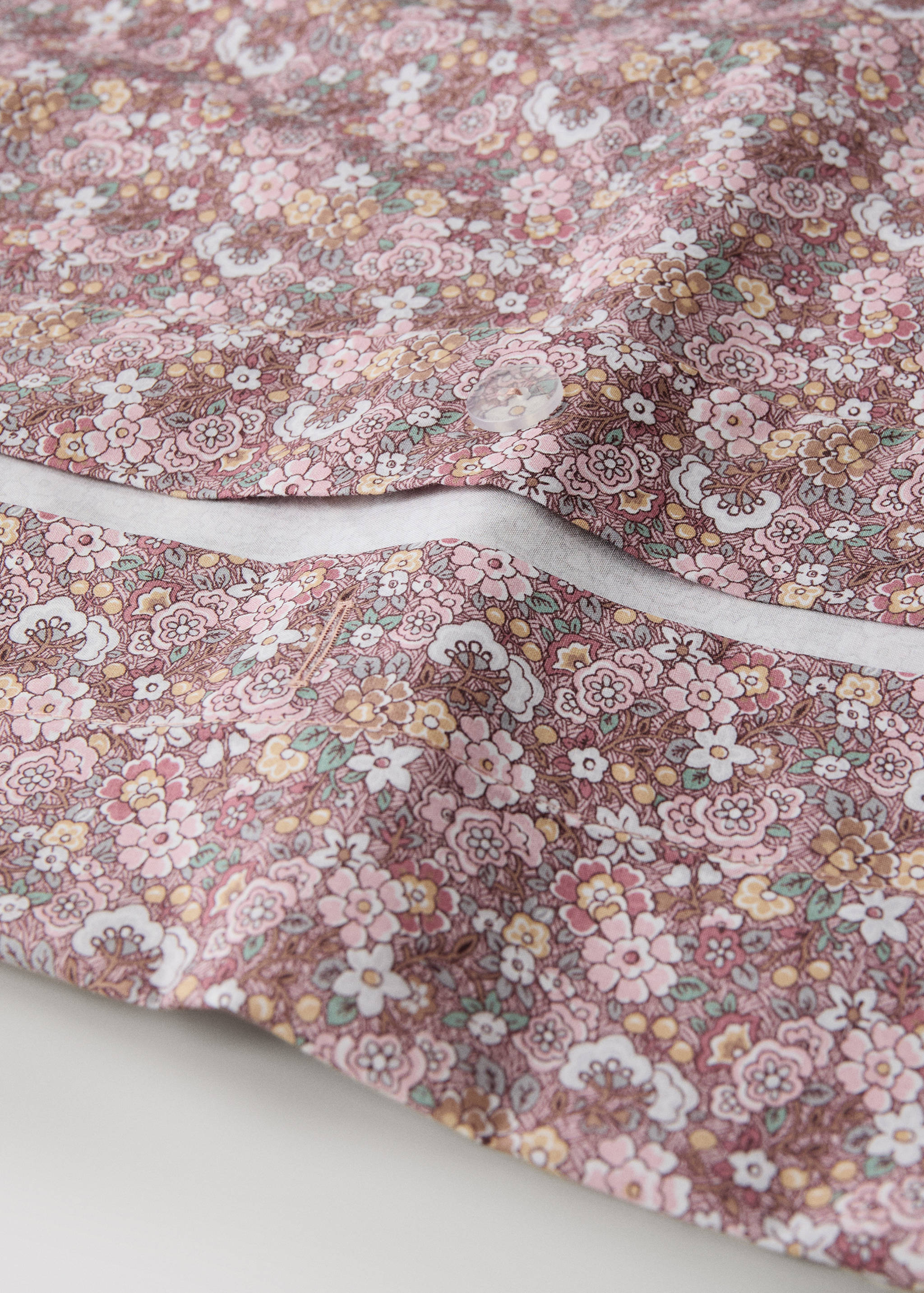 Dekbedovertrek van perkalkatoen met bloemetjesprint voor kinderbed van 90 cm - Detail van het artikel 1