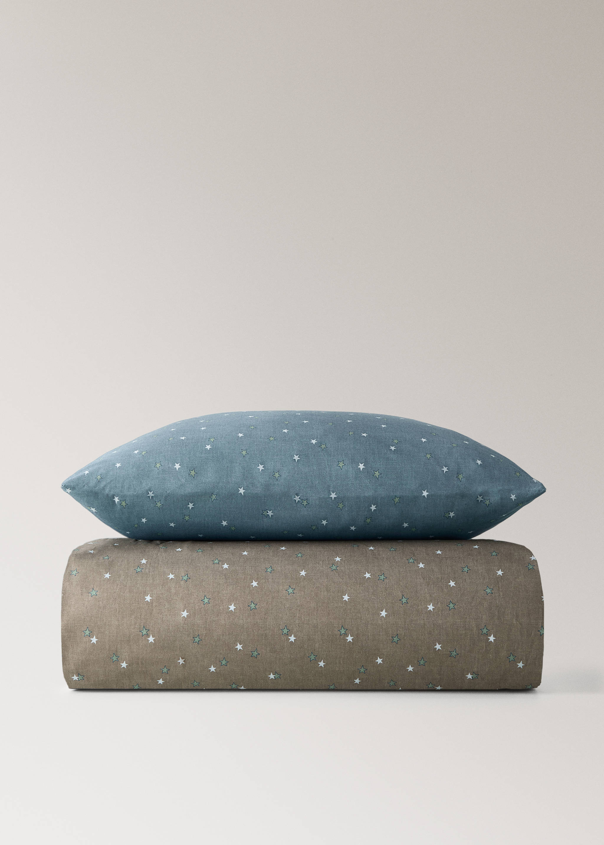 Husă de pilotă pentru copii din bumbac, reversibilă, model cu stele, pentru pat de 90 cm - Detaliu al articolului 3