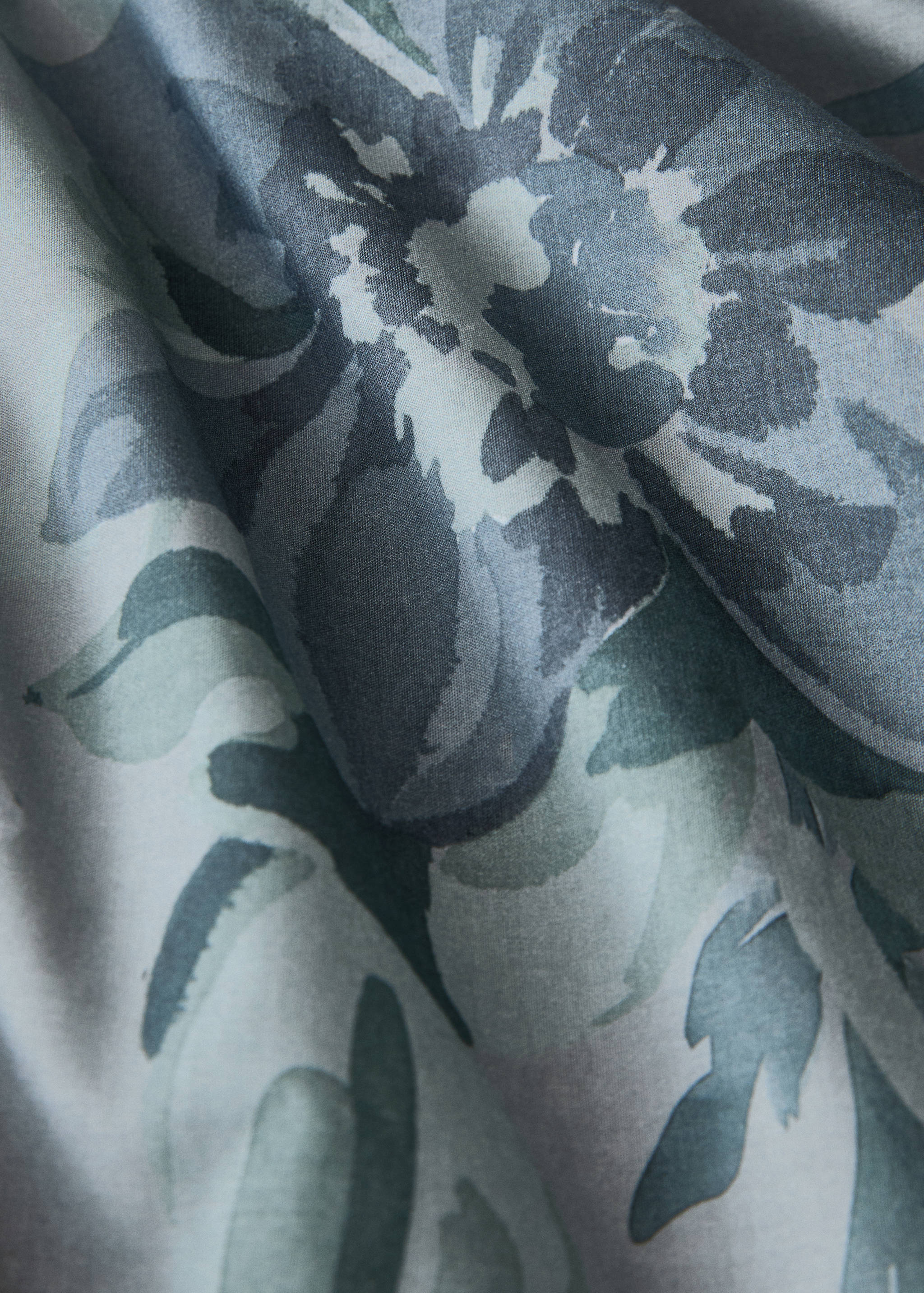 Housse de couette percale de coton imprimé fleur aquarelle lit 180/200 cm - Détail de l'article 2