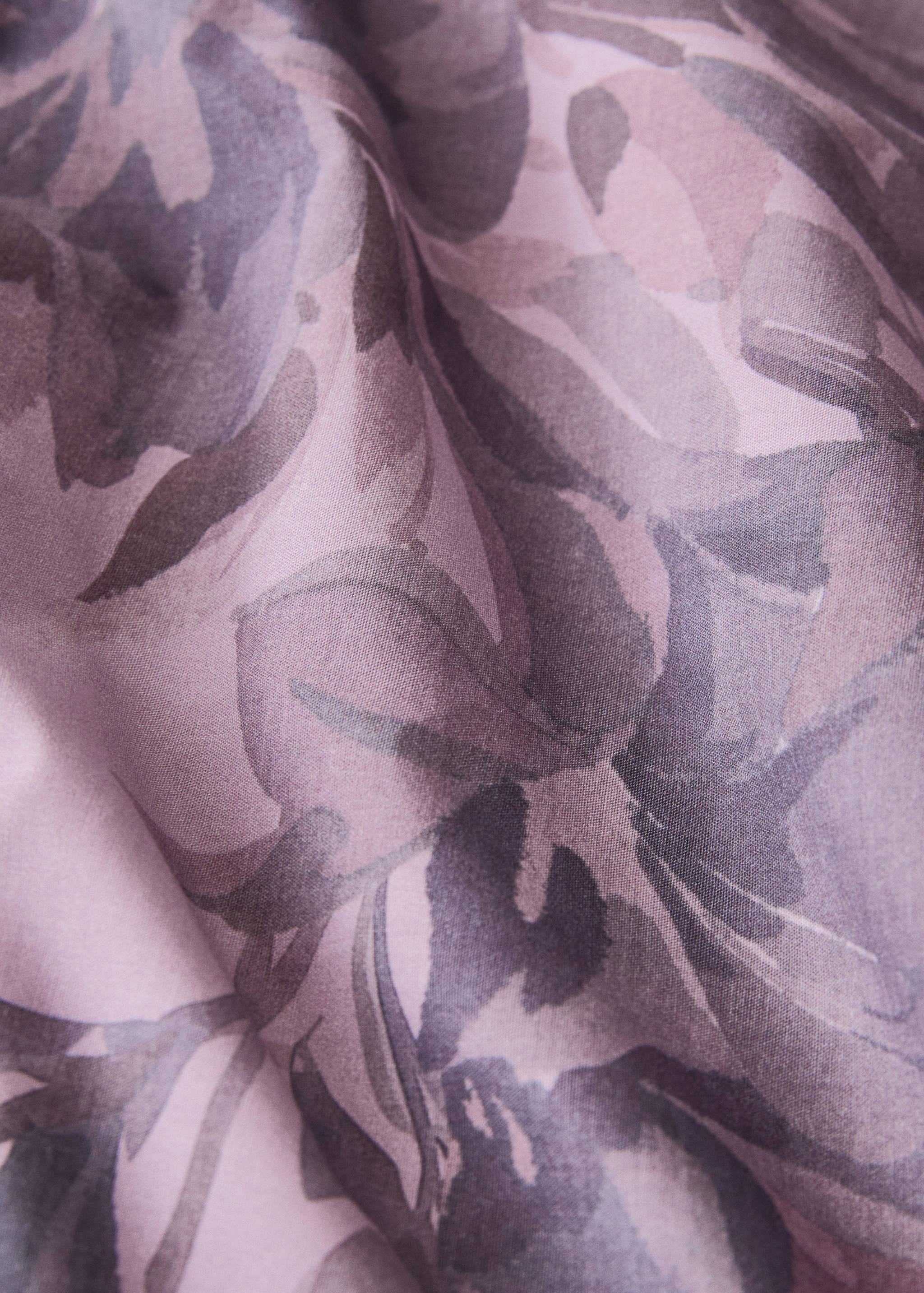 Housse de couette percale de coton imprimé fleur aquarelle lit 180/200 cm - Détail de l'article 2