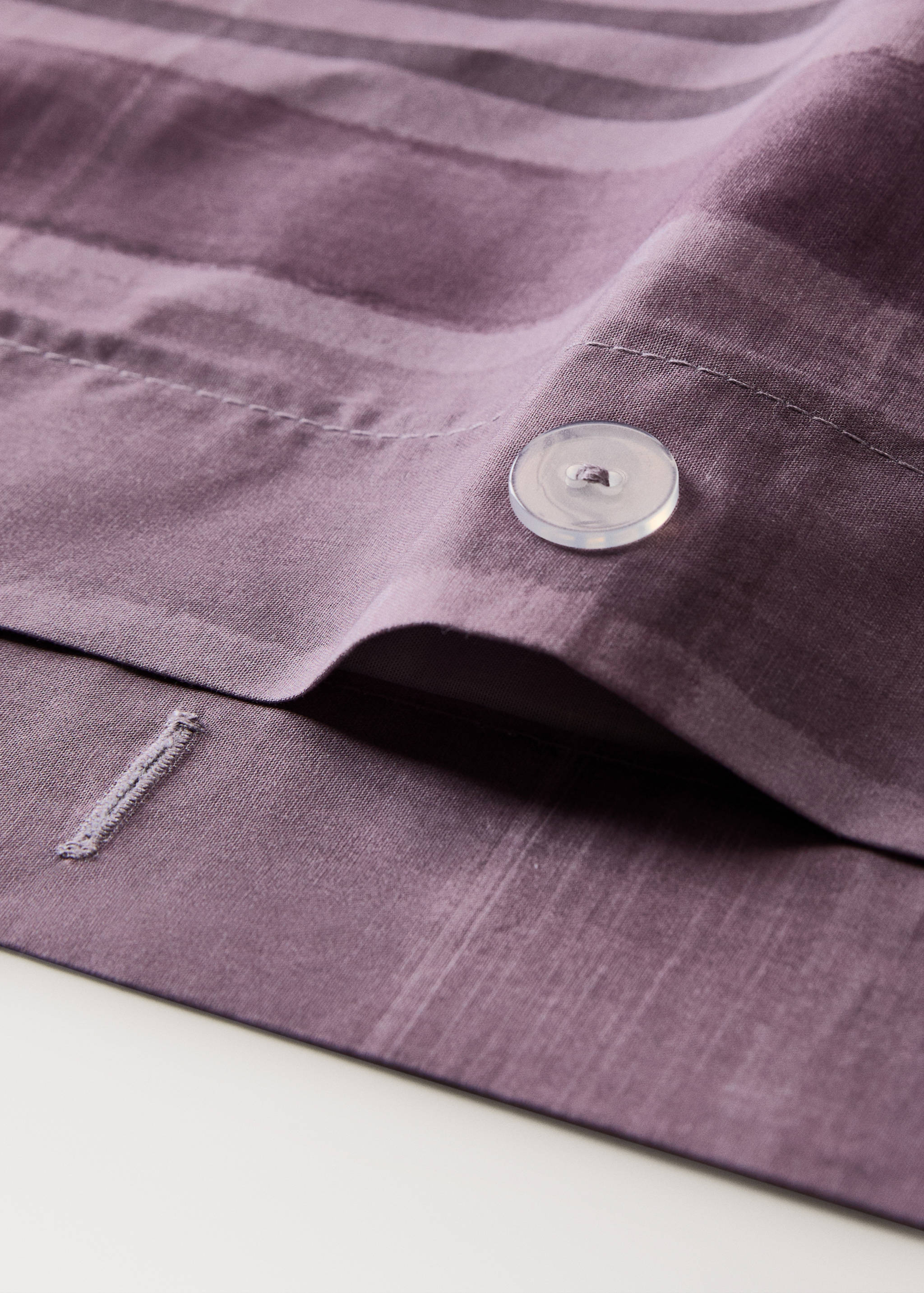 Percale cotton watercolour check-print duvet cover for 180/200 cm bed - Details of the article 1