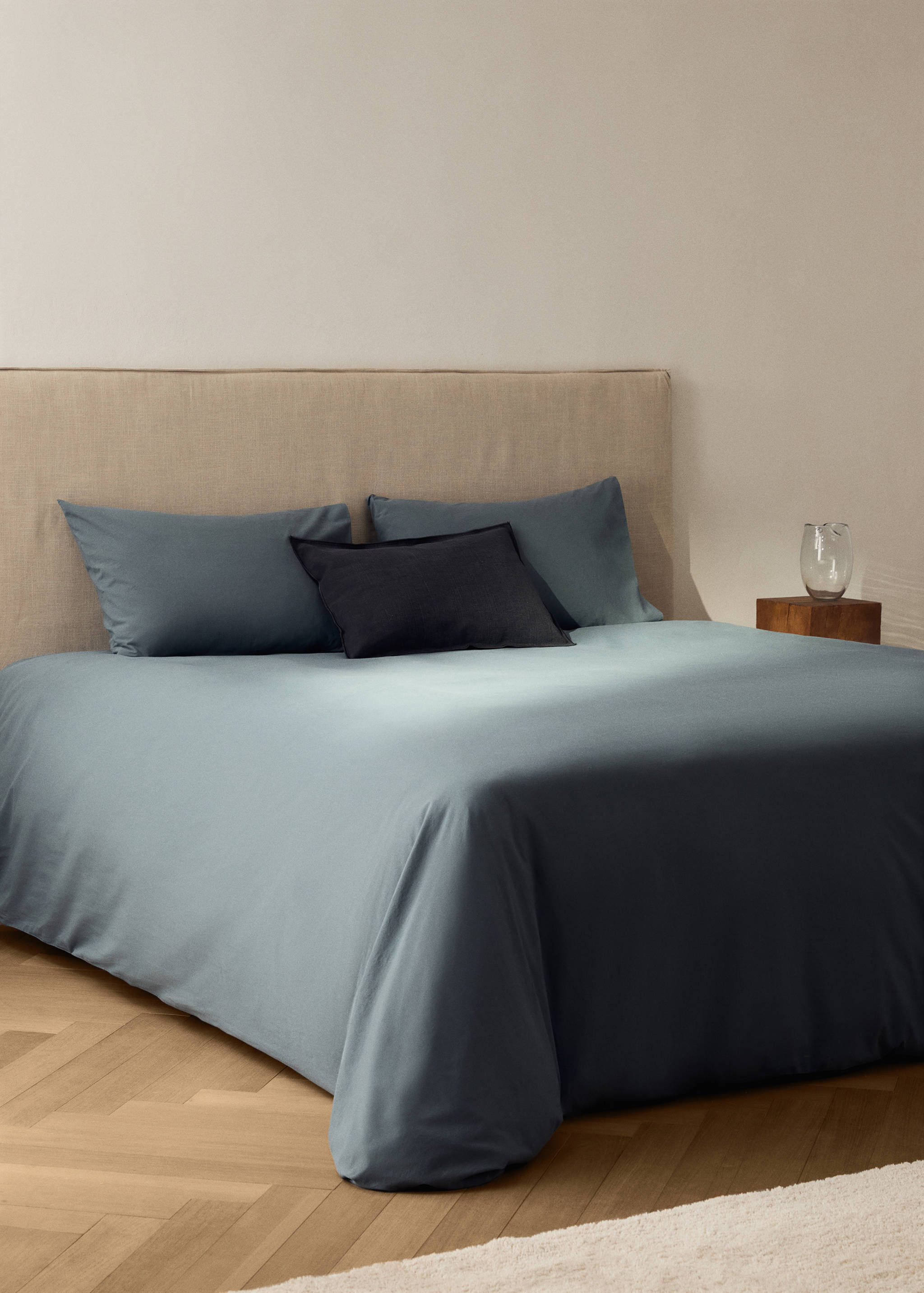 Washed cotton duvet cover King bed - General plane