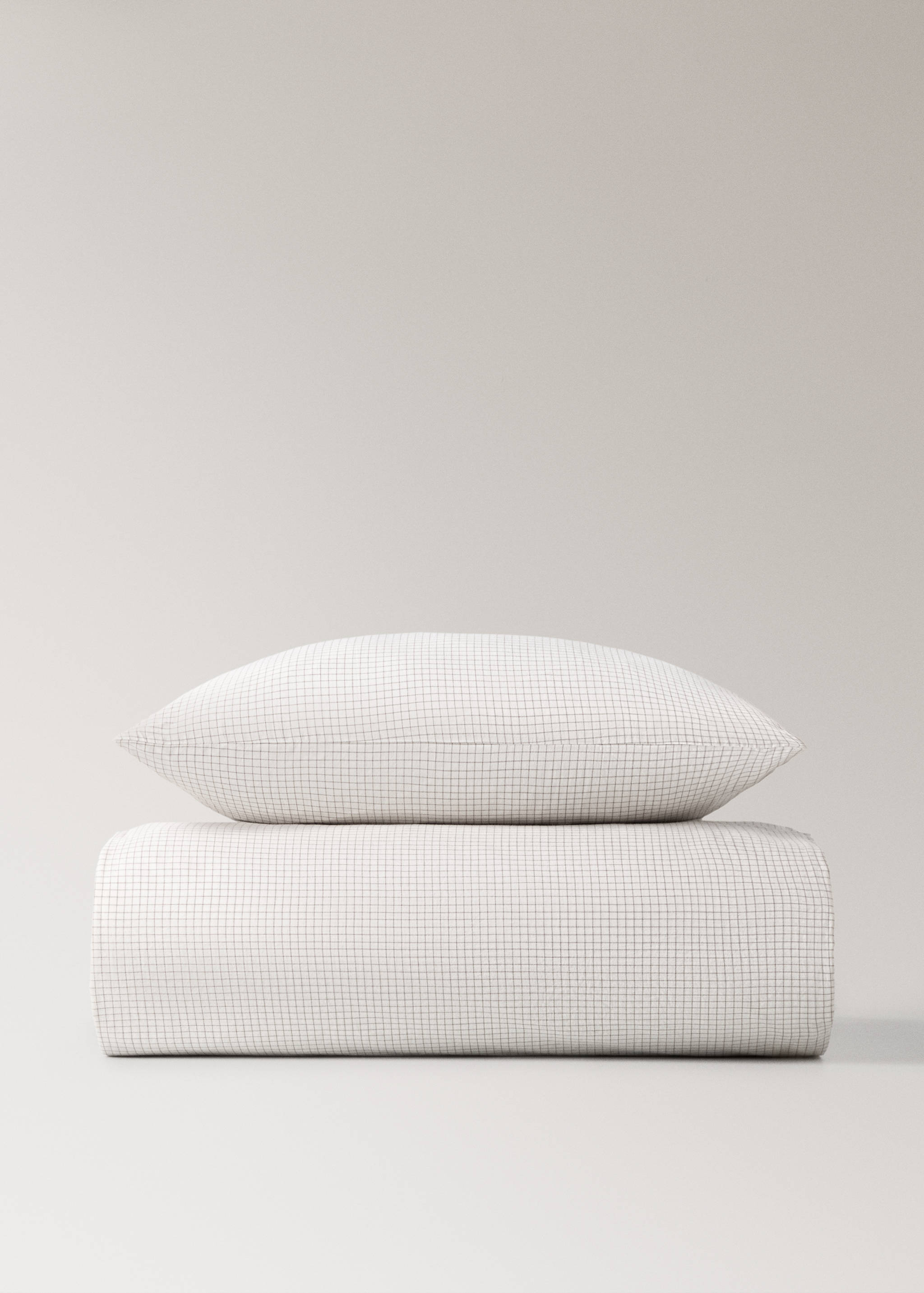 Children's duvet cover in yarn-dyed cotton with mini-check pattern for 90 cm bed - Article without model