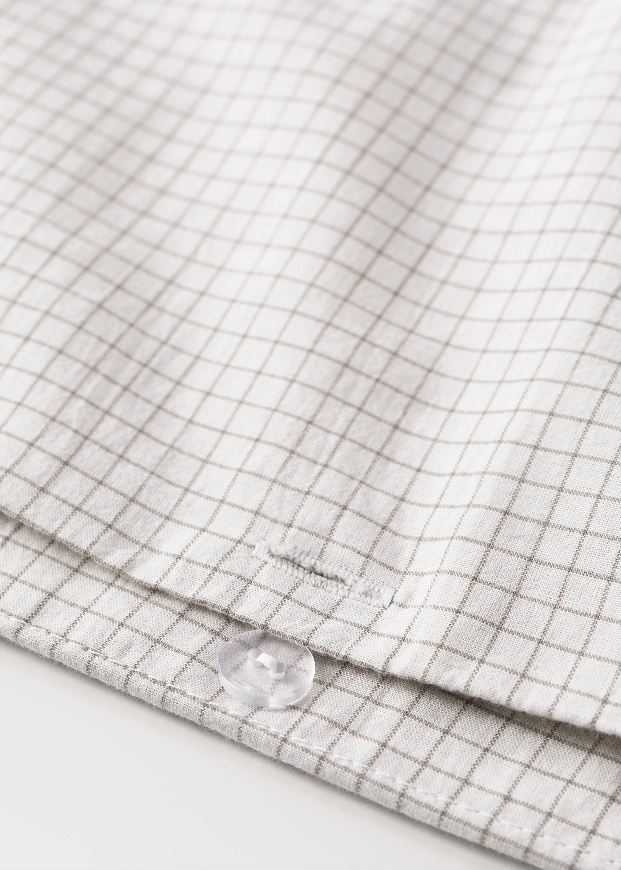 Children's duvet cover in yarn-dyed cotton with mini-check pattern for 90 cm bed - Details of the article 2, Ecru. Ref: 17001651-00.