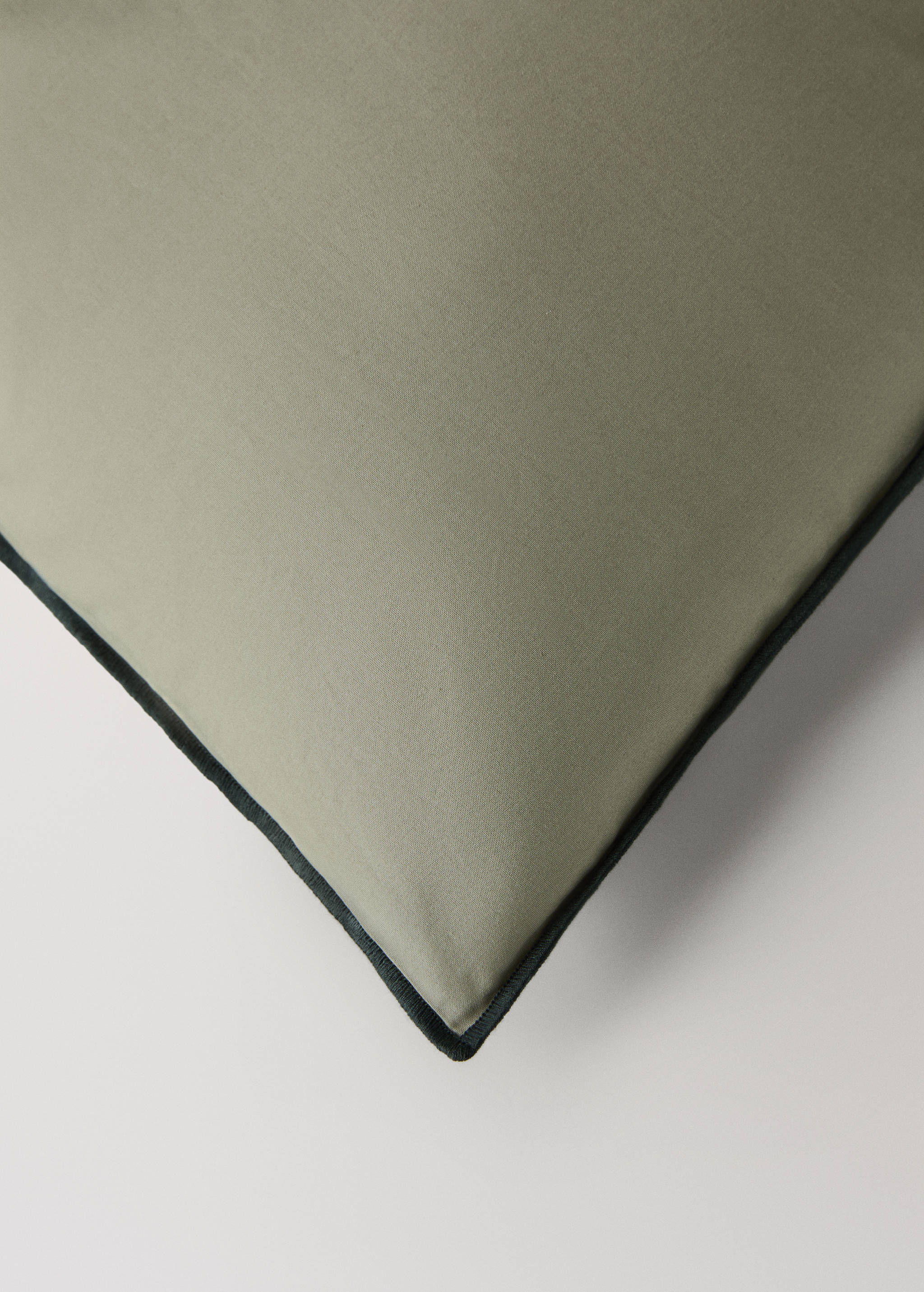 Housse de couette percale de coton 200 fils overlock  contraste lit 200 cm - Détail de l'article 2