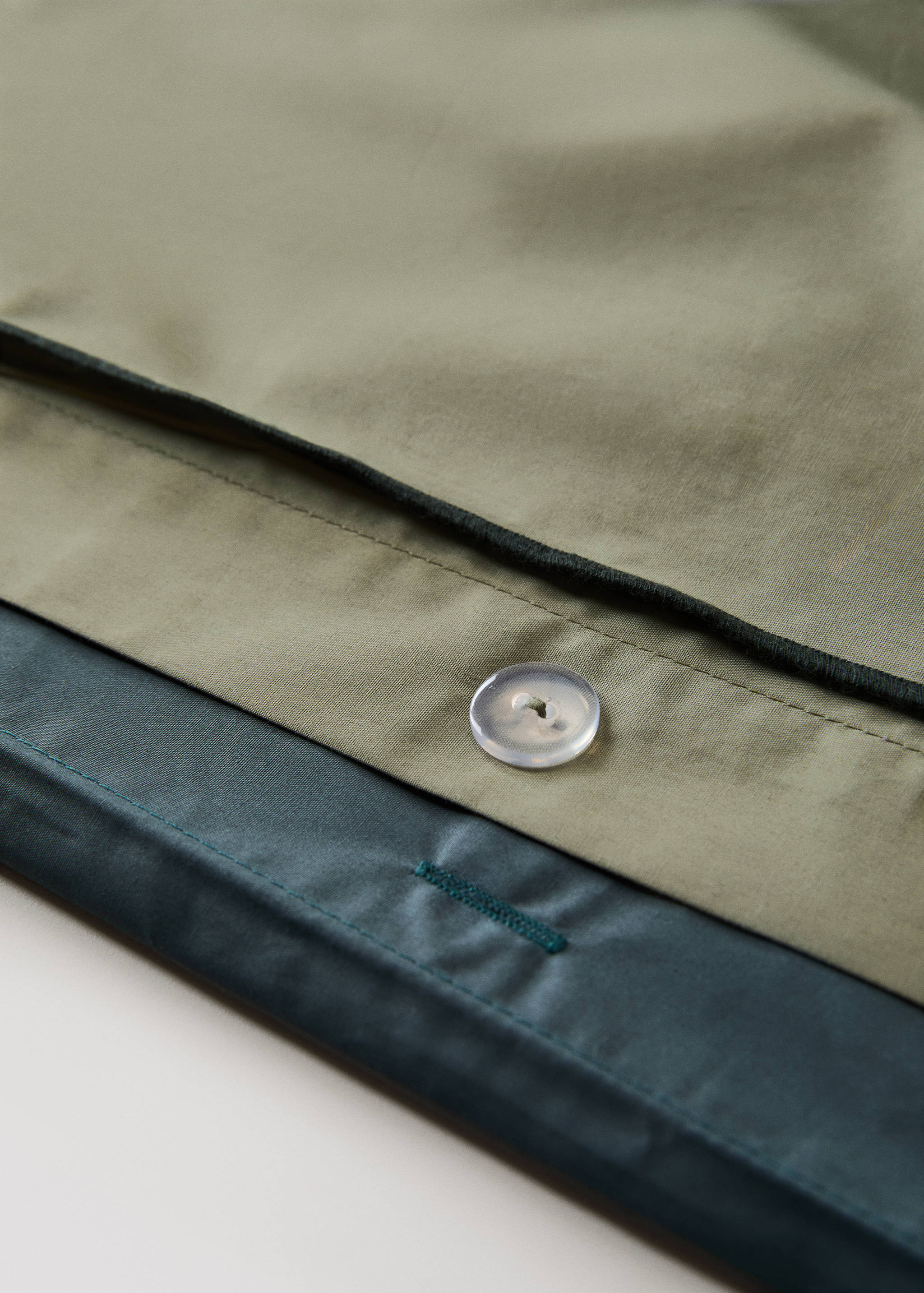 Housse de couette percale de coton 200 fils overlock  contraste lit 200 cm - Détail de l'article 3