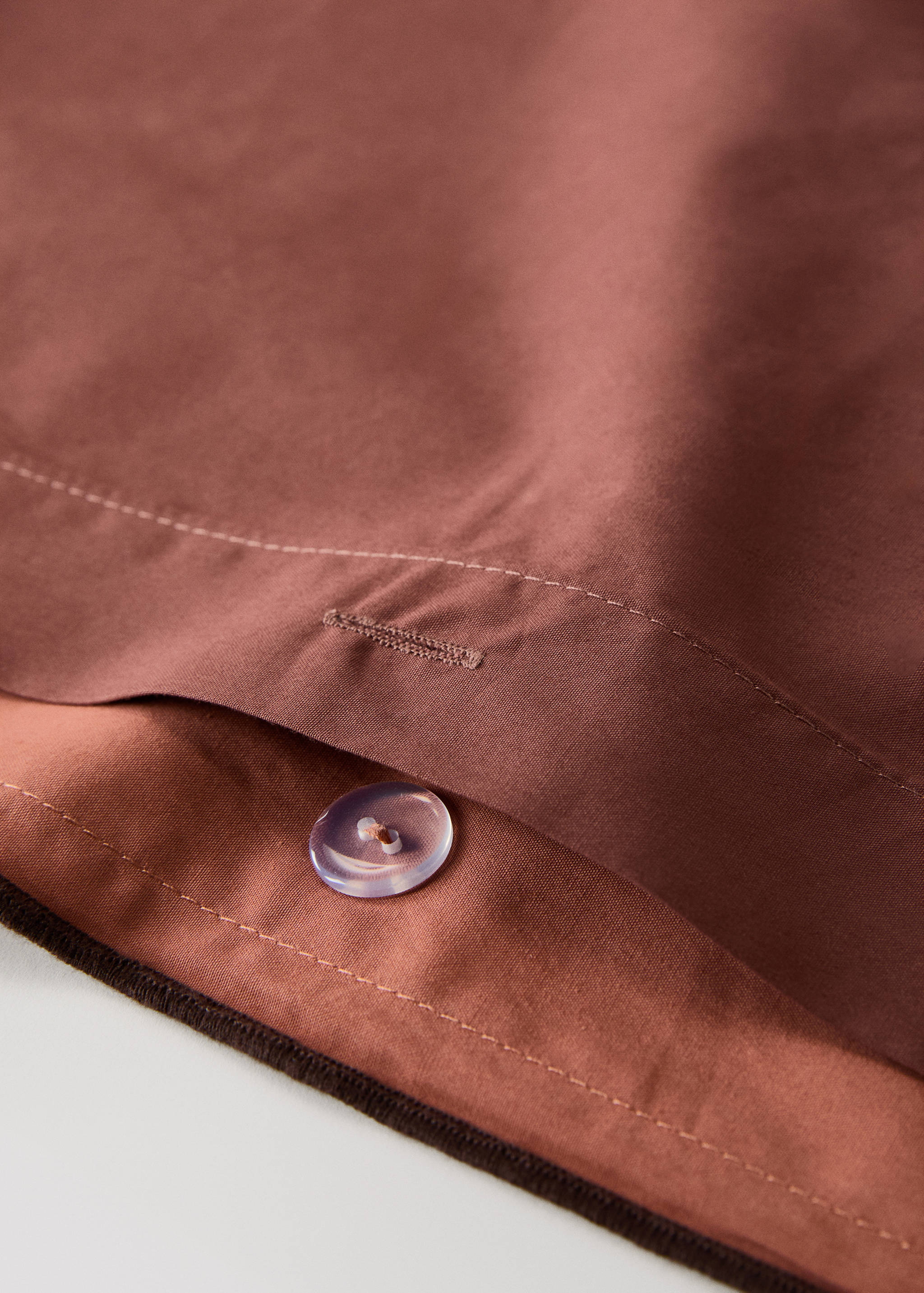 Housse de couette percale de coton 200 fils overlock  contraste lit 200 cm - Détail de l'article 1