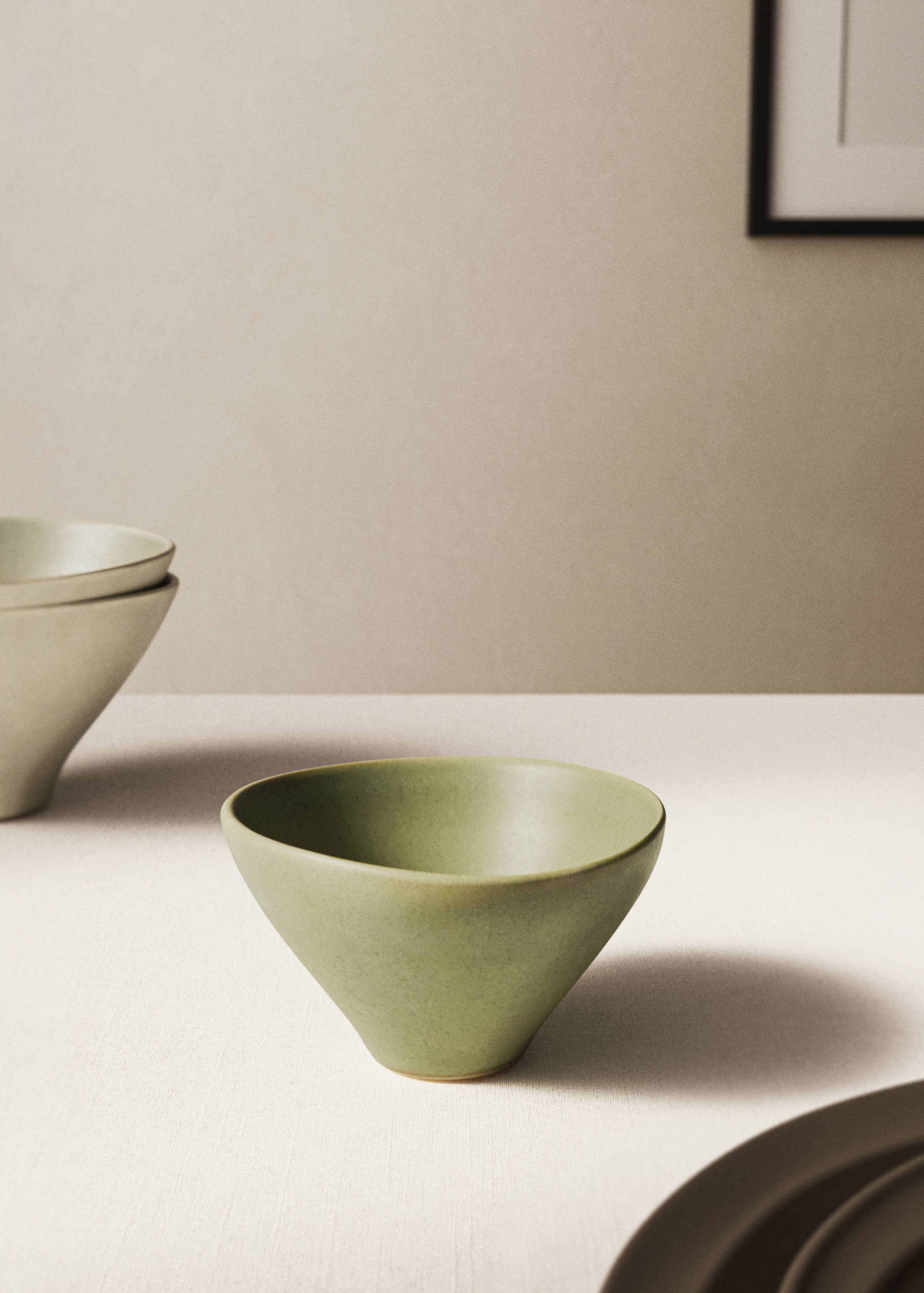 Kleine organische kom van steengoed - Overzichtstekening