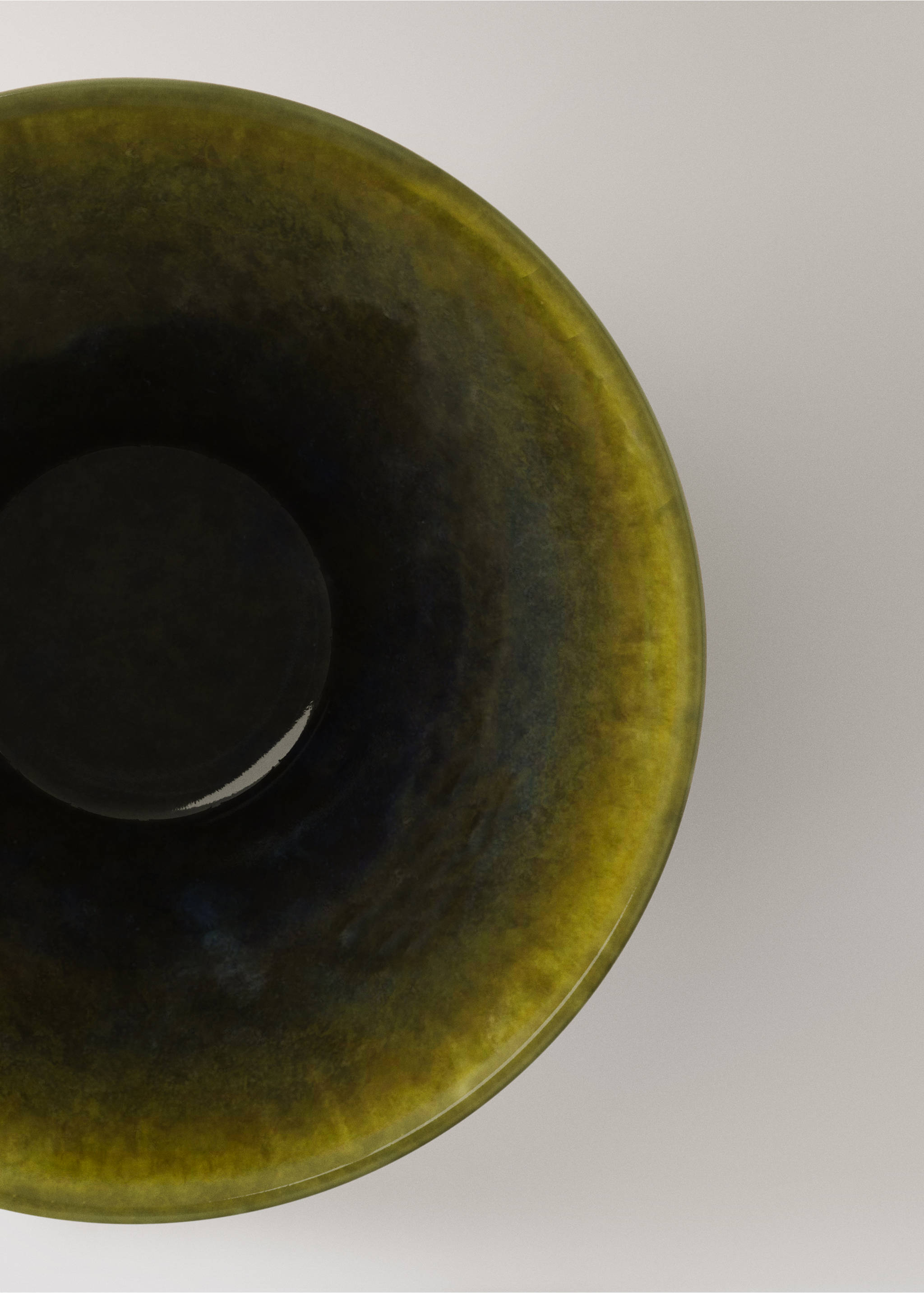 Two-tone stoneware bowl - Details of the article 1, Ink Blue. Ref: 17002047-00.