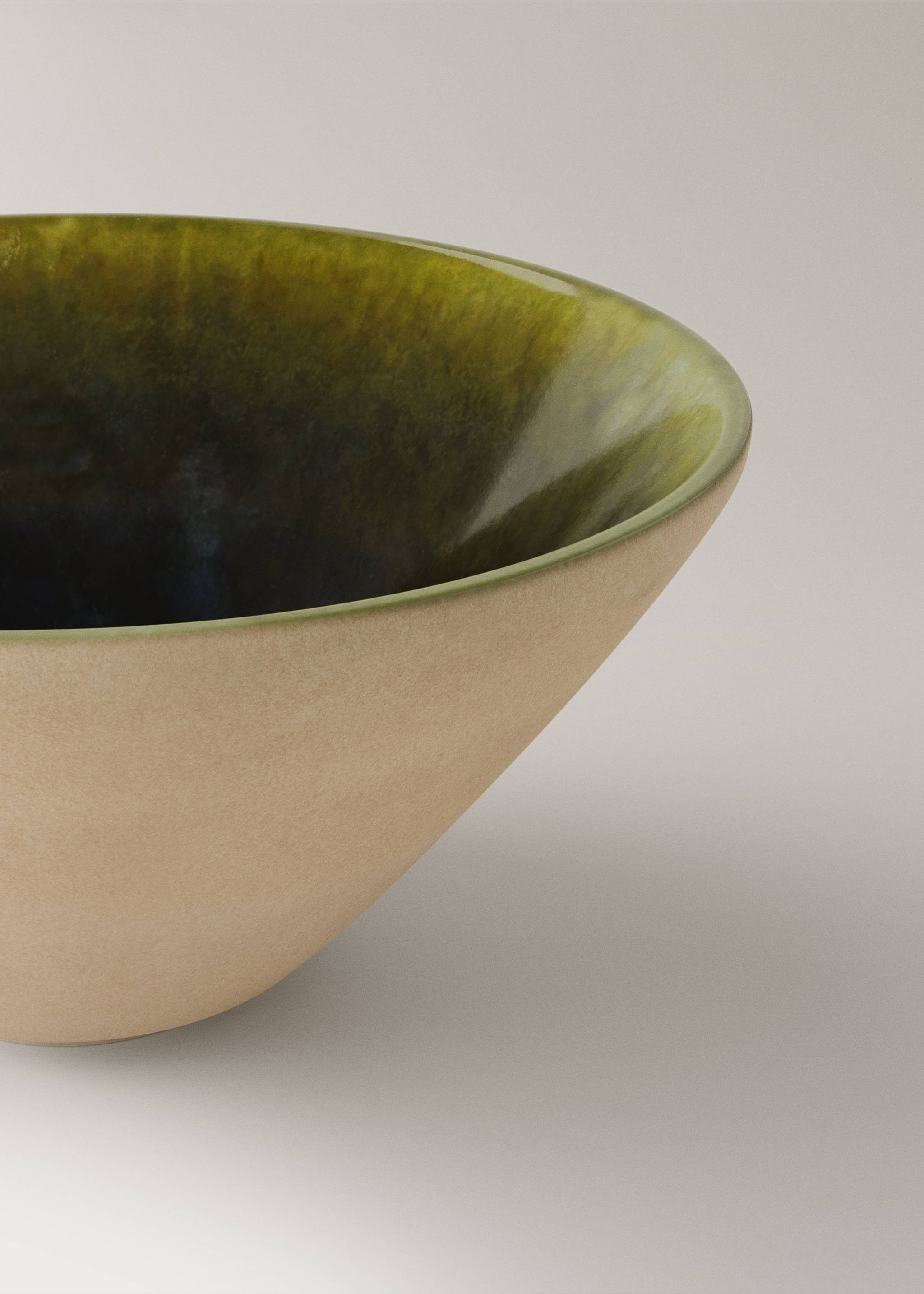 Two-tone stoneware bowl - Details of the article 2, Ink Blue. Ref: 17002047-00.