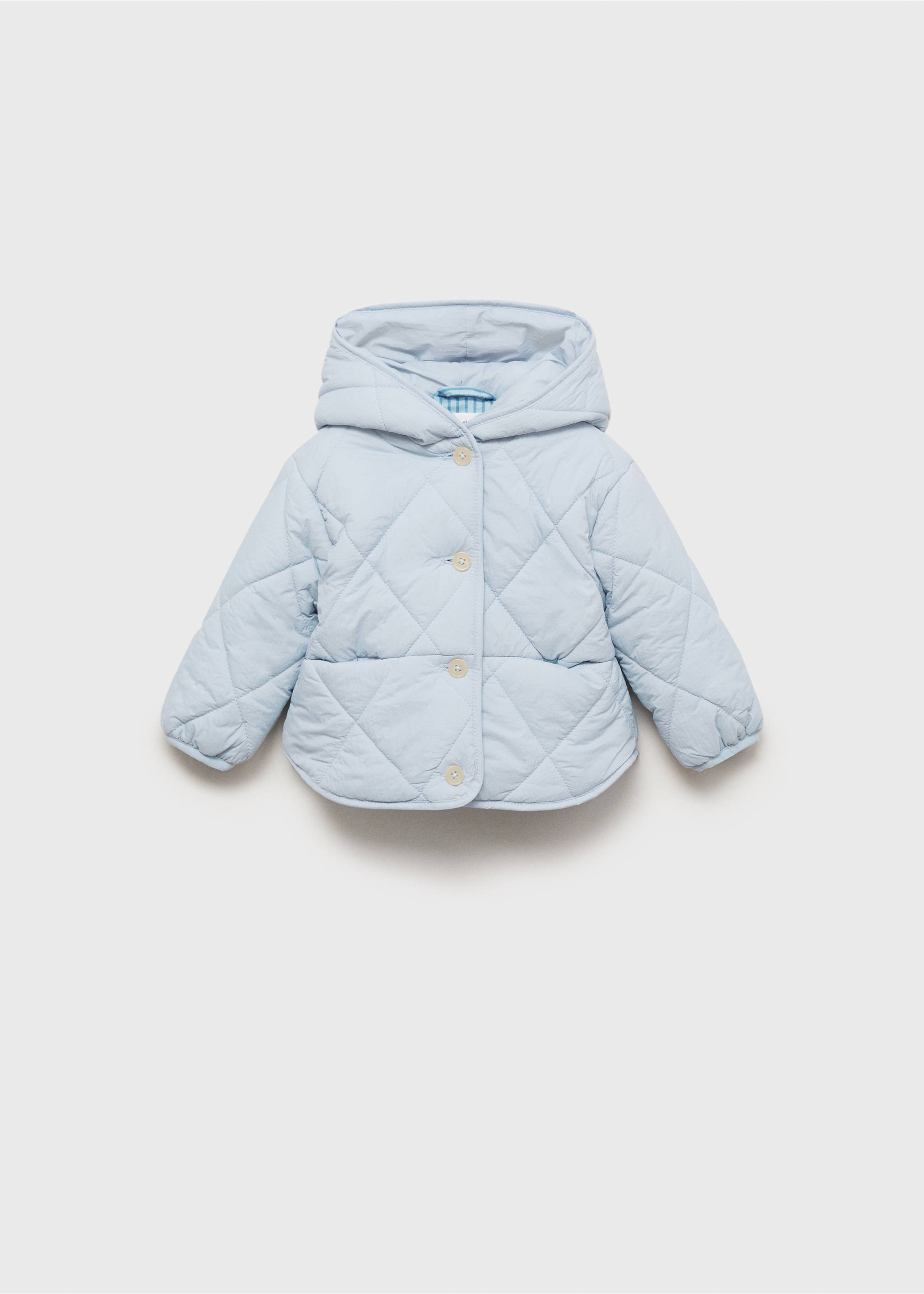 Hood puffer coat - Article without model, Sky Blue. Ref: 17002534-00.