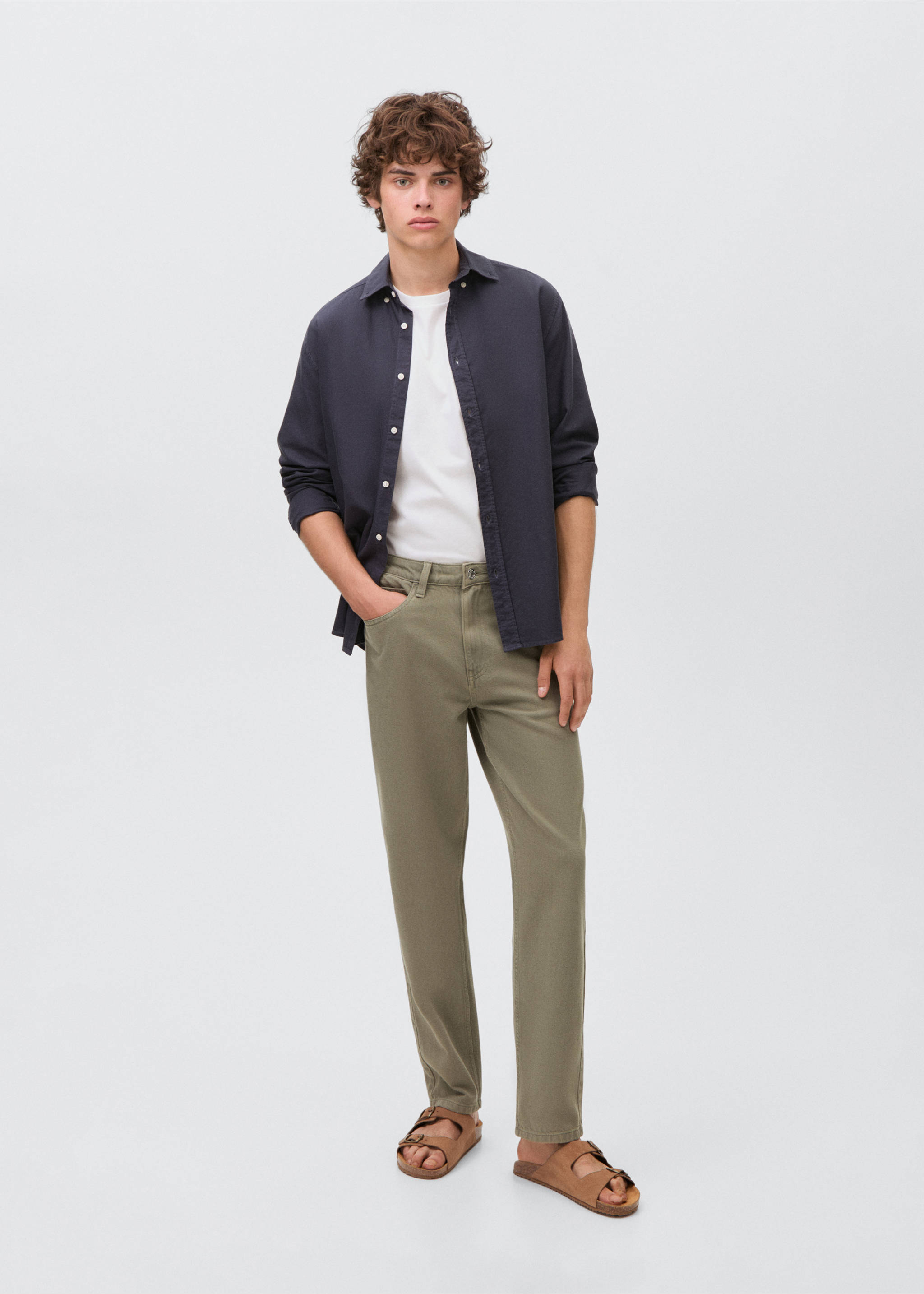 Jeans regular fit - Plano general, Khaki. Ref: 17002536-00.