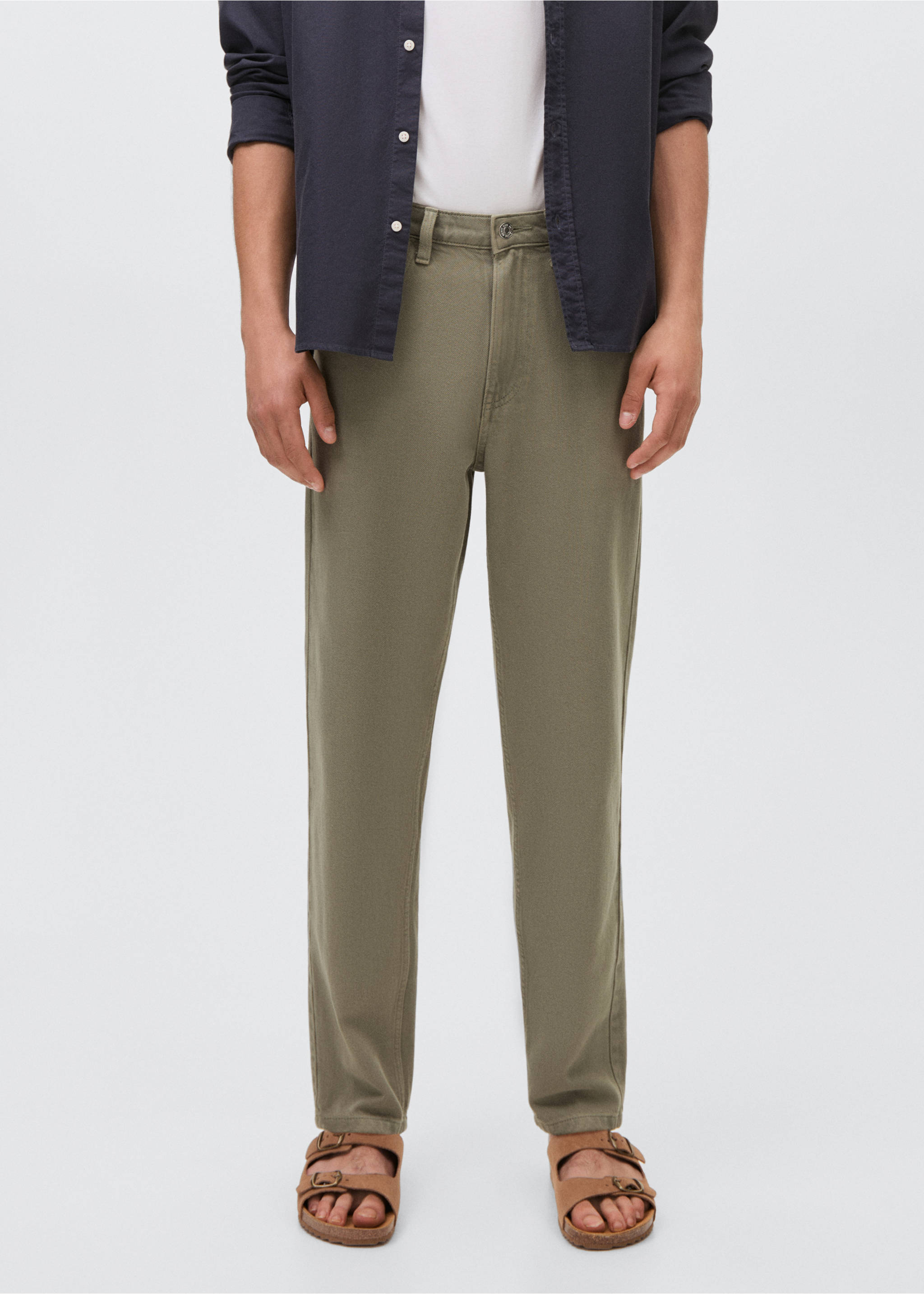 Jeans regular fit - Plano medio, Khaki. Ref: 17002536-00.