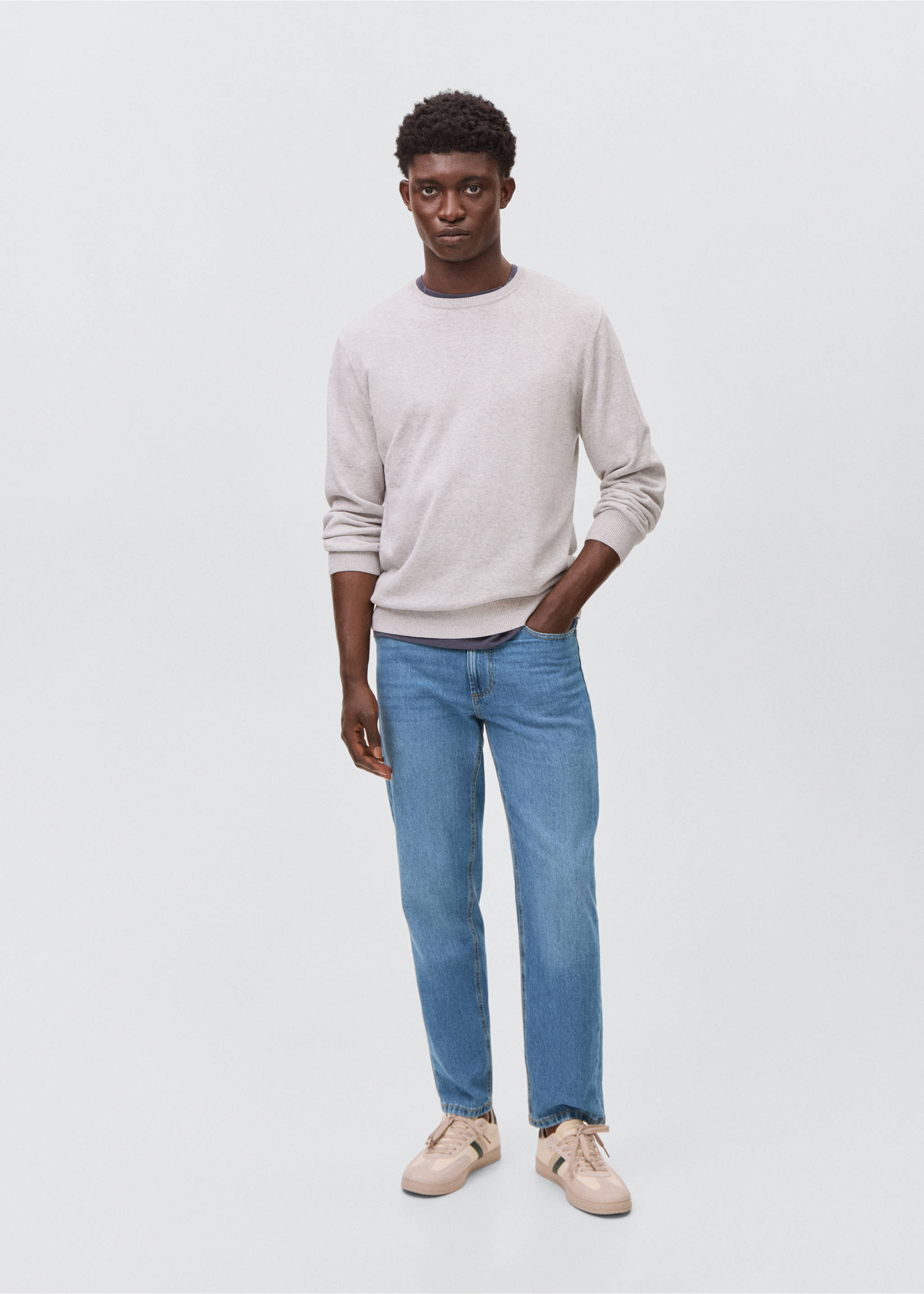 Jeans straight fit - Plano general, Azul medio. Ref: 17002537-00.