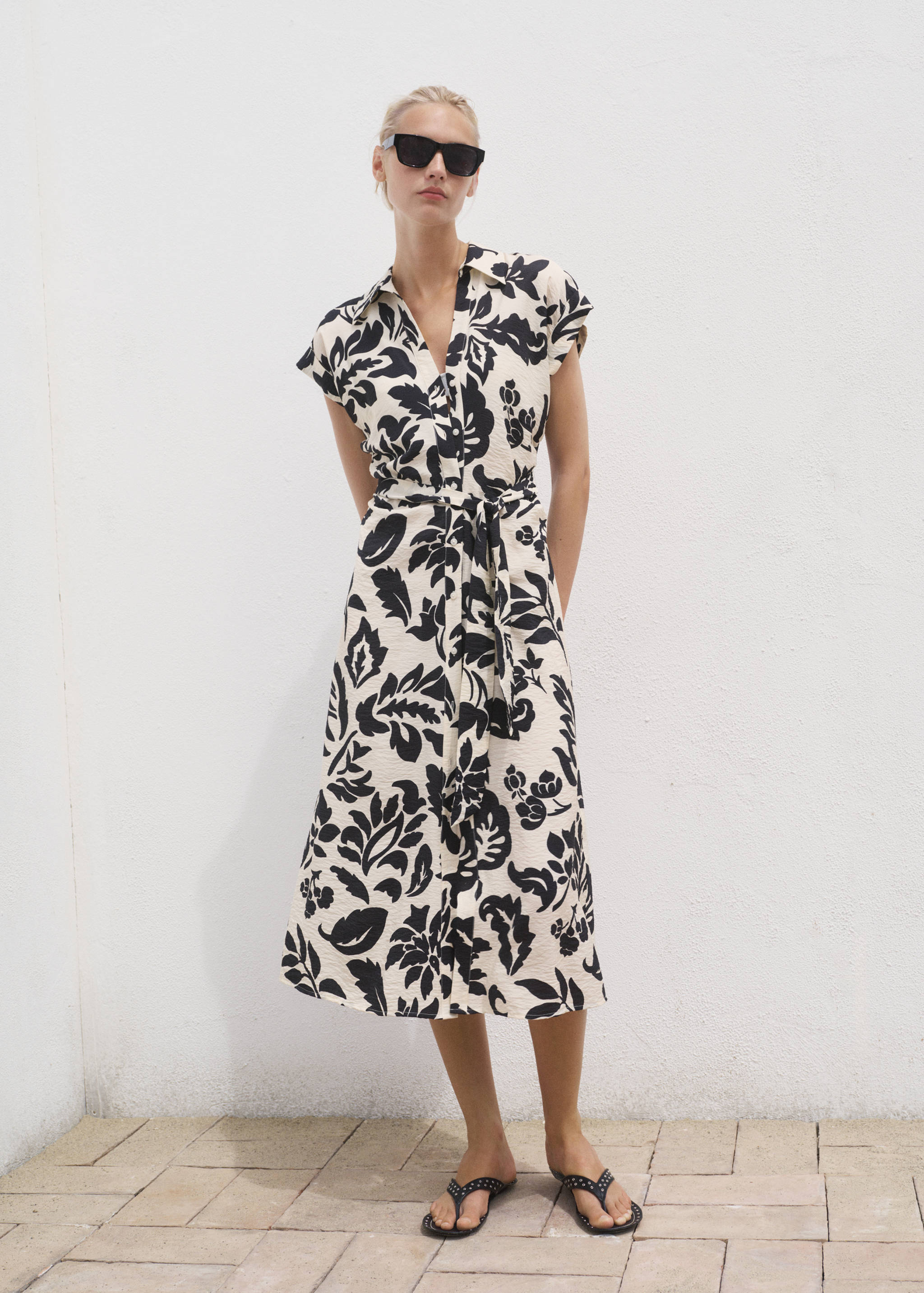 Robe chemisier imprimé floral - Plan général