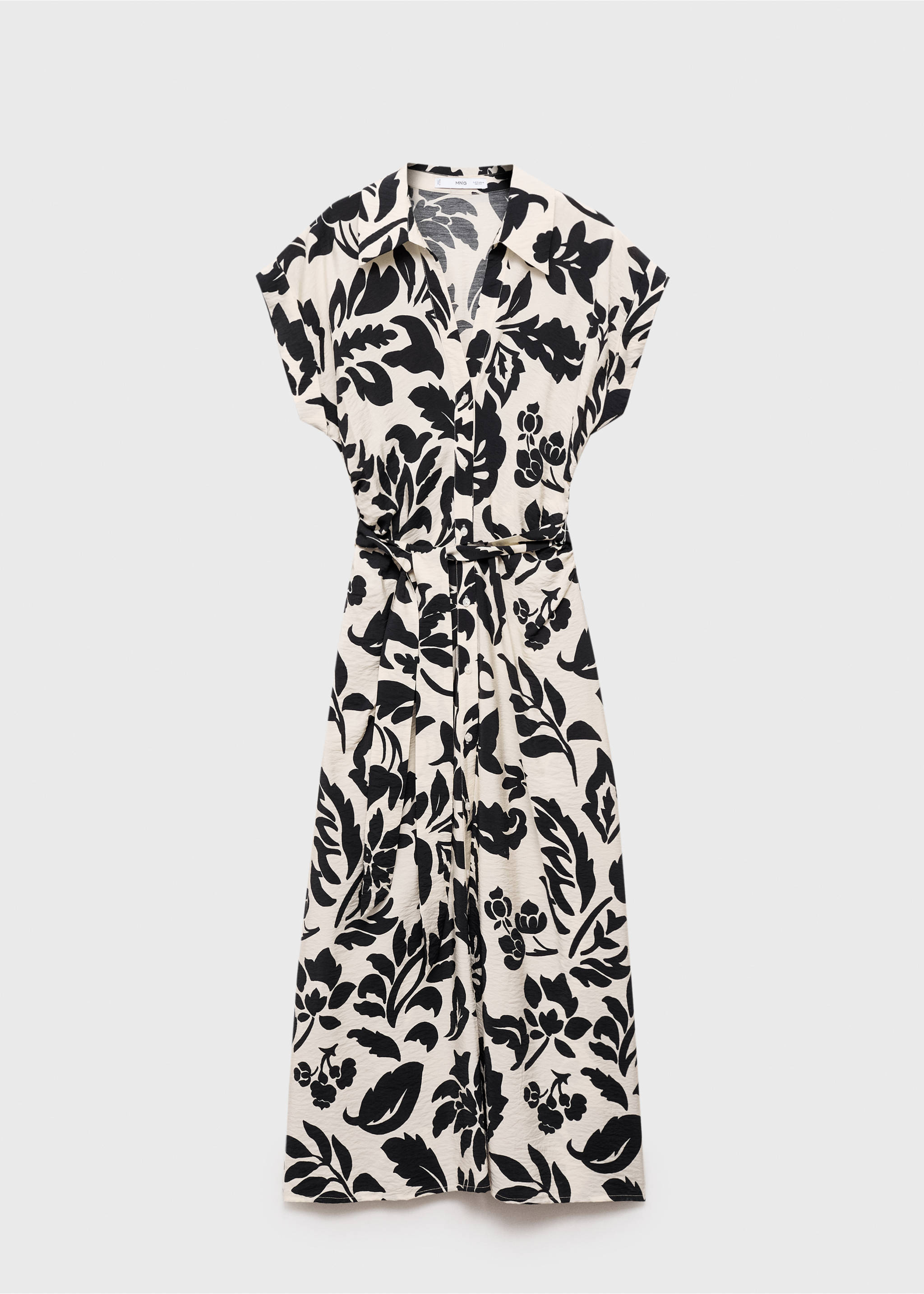 Robe chemisier imprimé floral - Article sans modèle, Blanc cassé. Ref: 17002538-00.