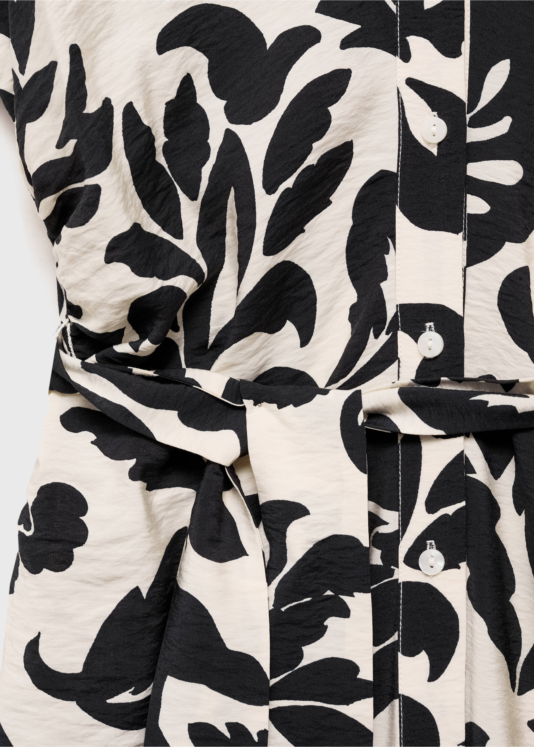 Robe chemisier imprimé floral - Détail de l'article 8, Blanc cassé. Ref: 17002538-00.