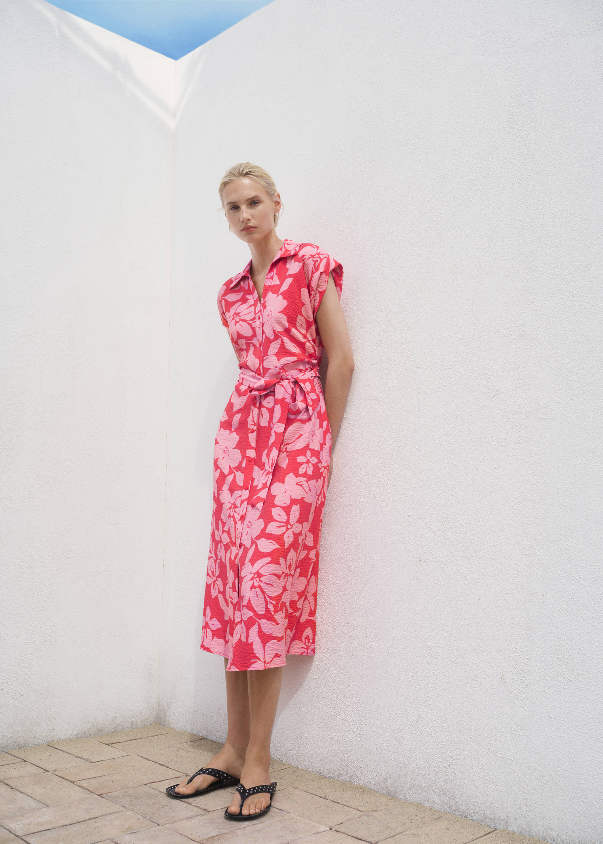 Robe chemisier imprimé floral - Plan général