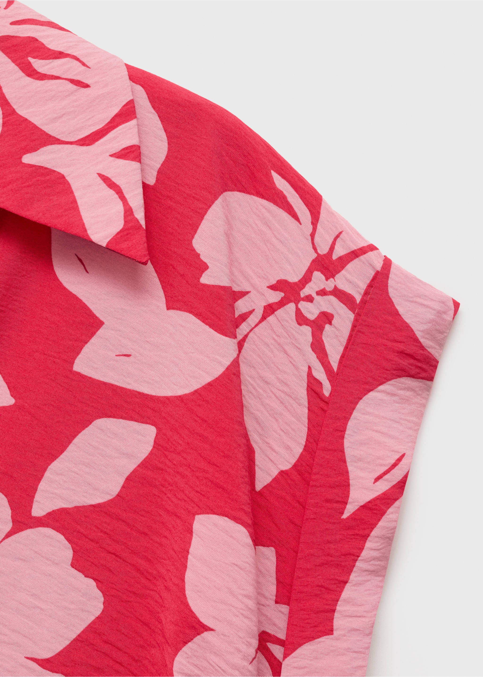 Floral-print shirt-style dress - Details of the article 0, Fuchsia. Ref: 17002538-00.