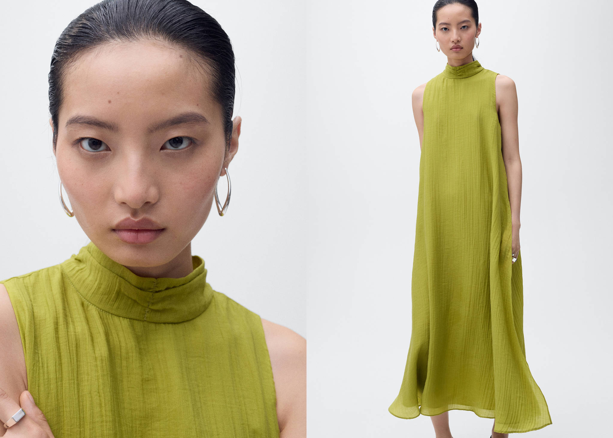 Halter-neck lyocell dress - Panoramic plane
