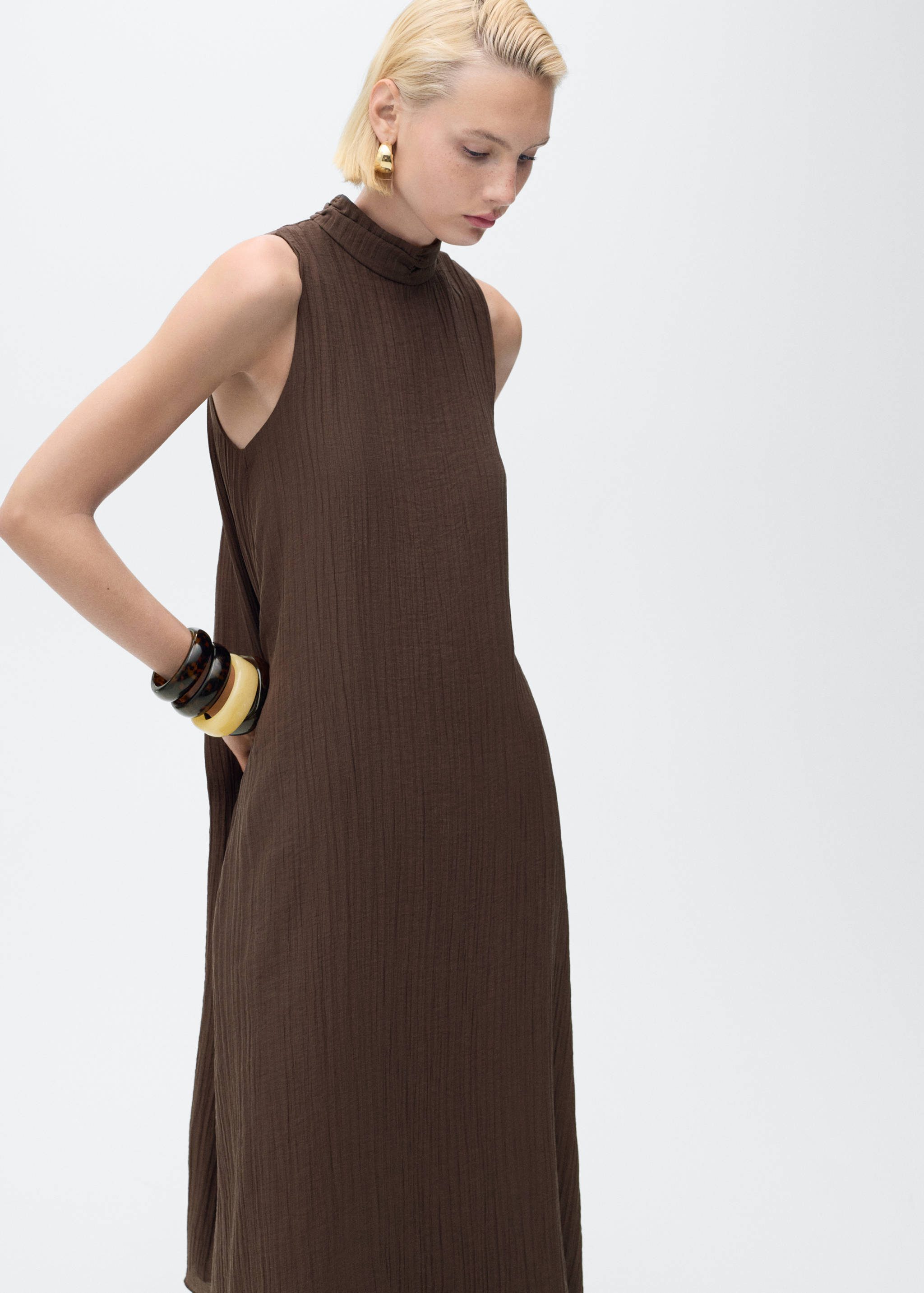 Halter-neck lyocell dress - Medium plane