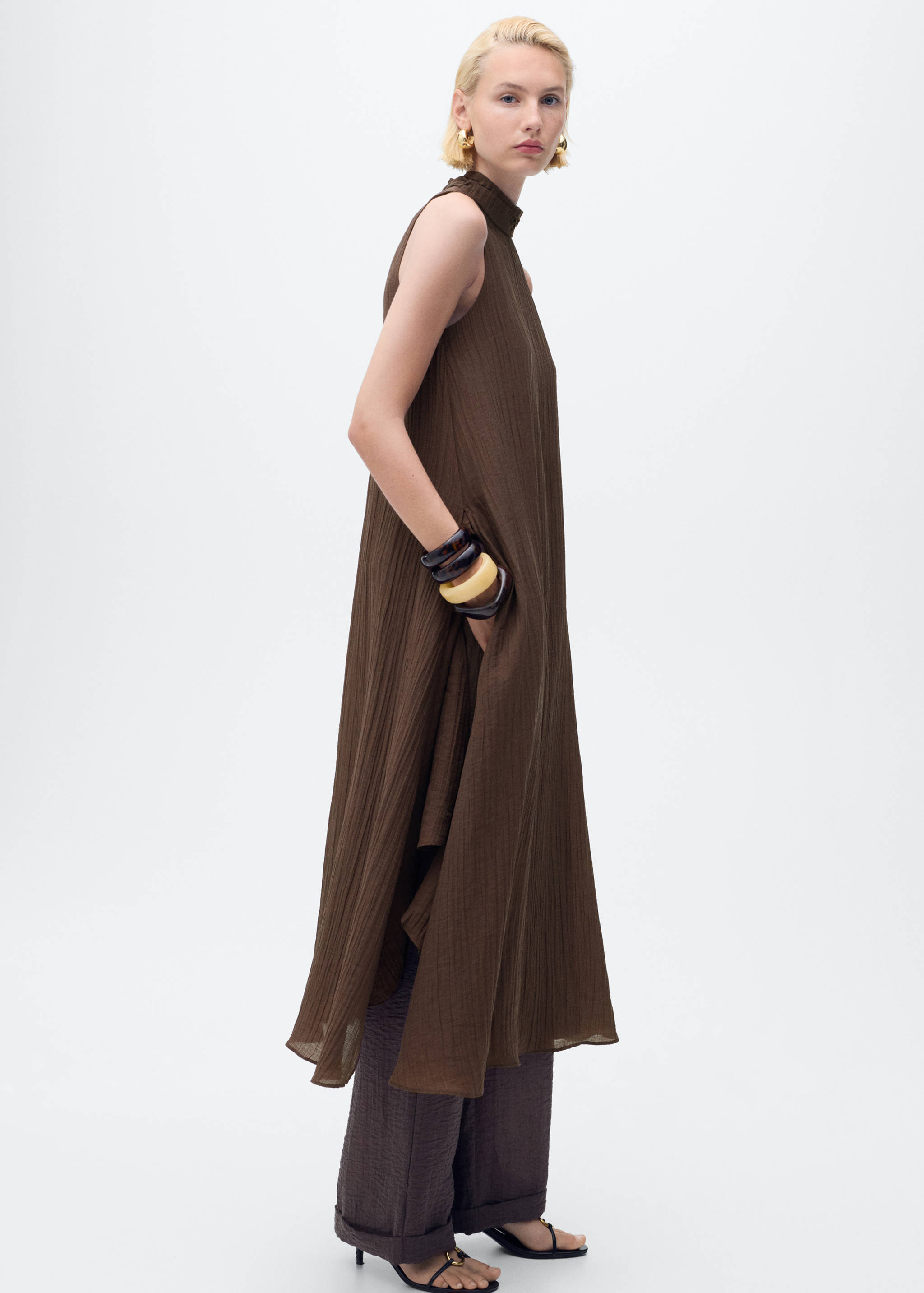 Halter-neck lyocell dress - Details of the article 2