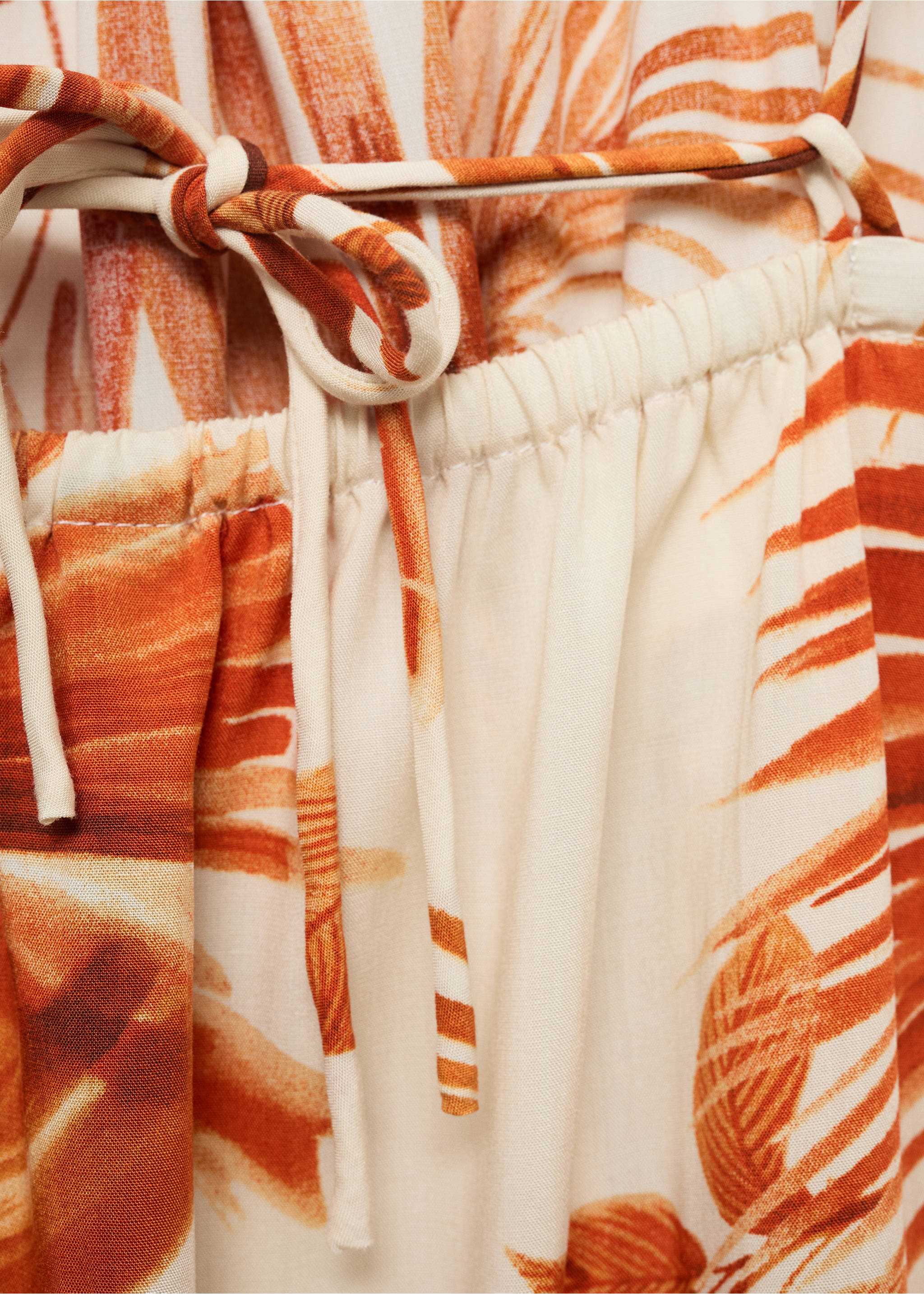 Robe à emmanchures américaines imprimé palmier - Détail de l'article 8, Marron. Ref: 17002543-00.