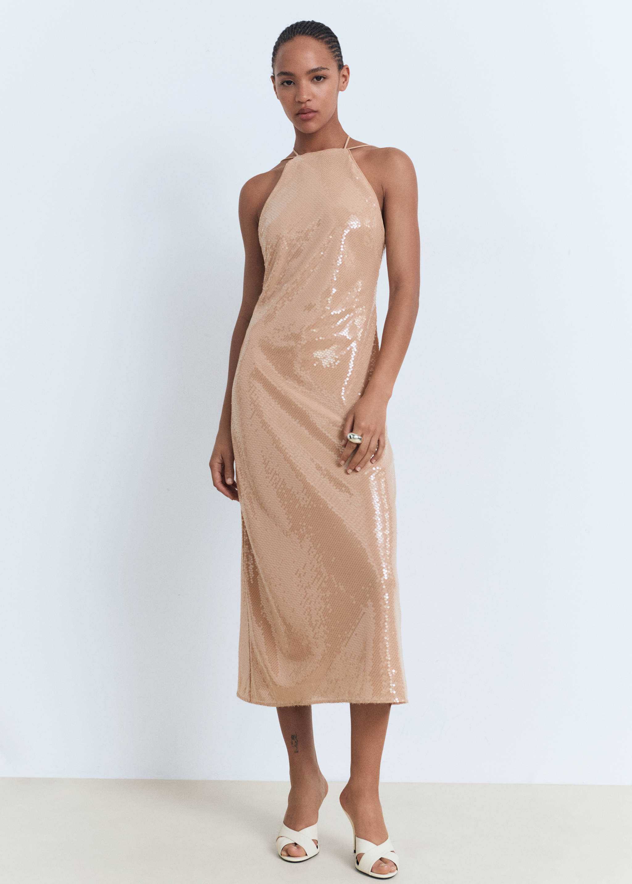 Sequined halter neck dress - General plane