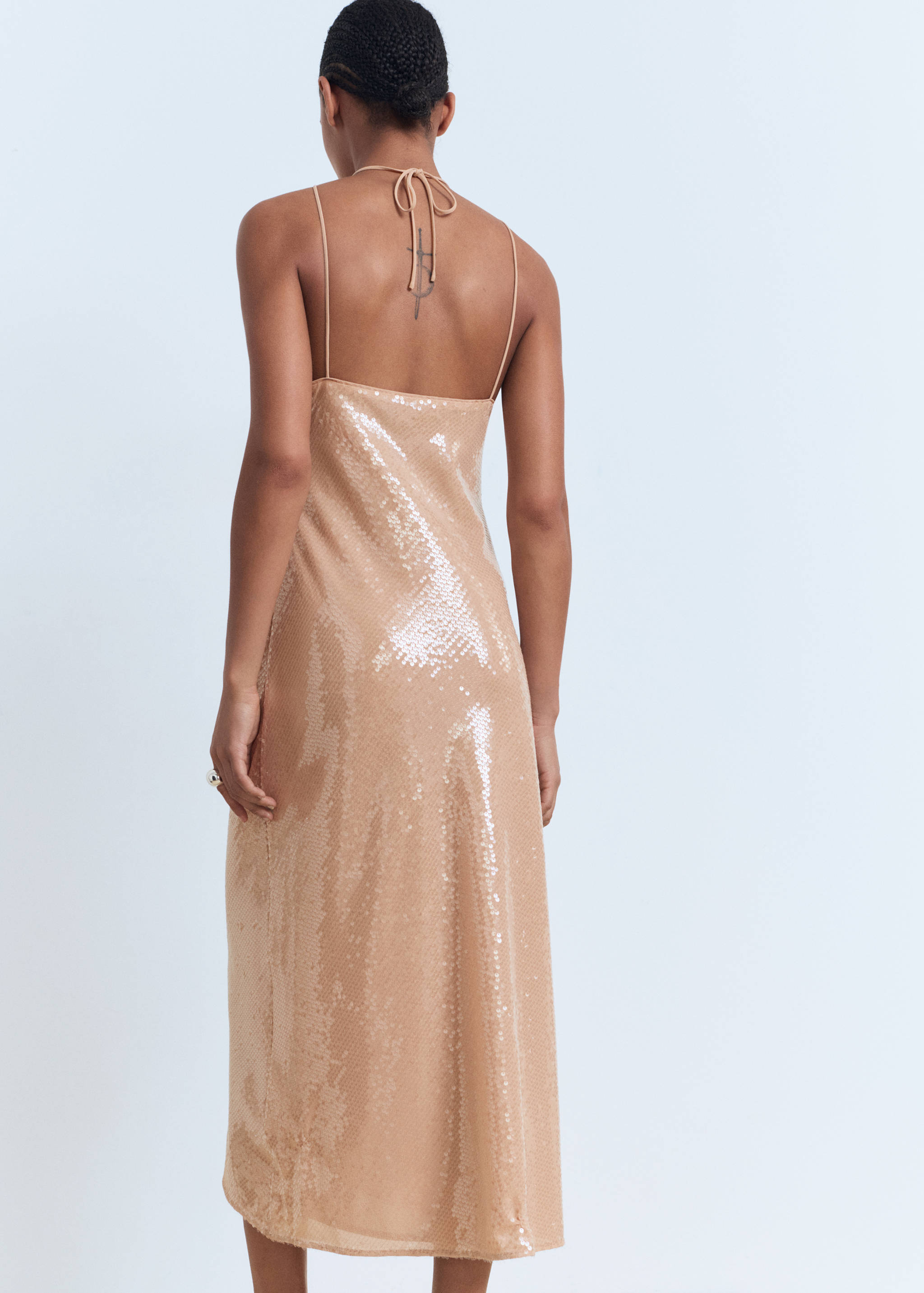 Sequined halter neck dress - Reverse of the article