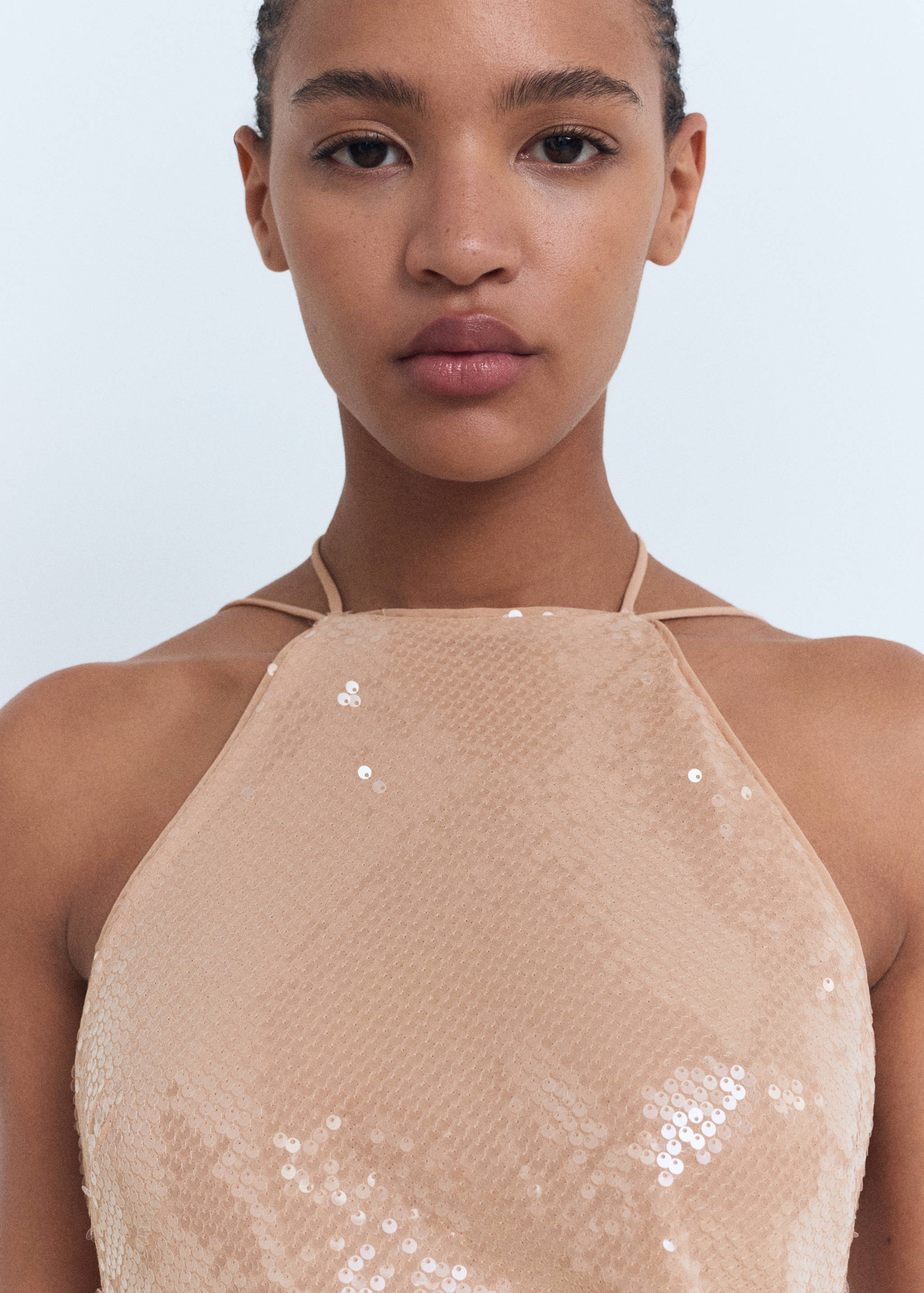 Sequined halter neck dress - Details of the article 1