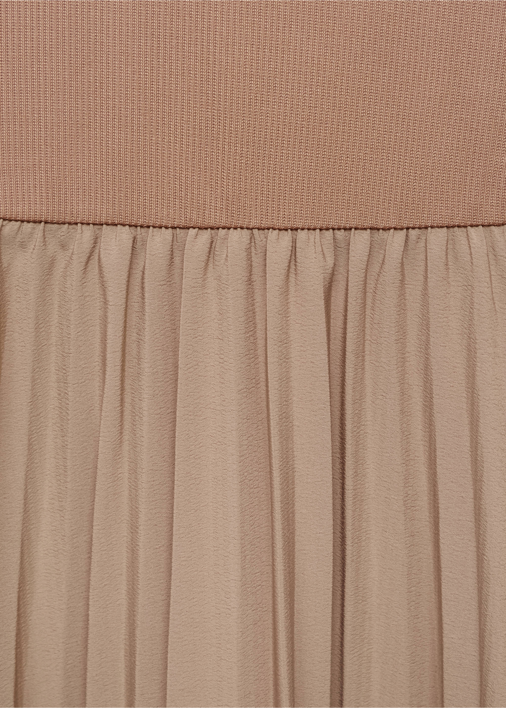 Combined pleated dress - Details of the article 8, White. Ref: 17002546-00.