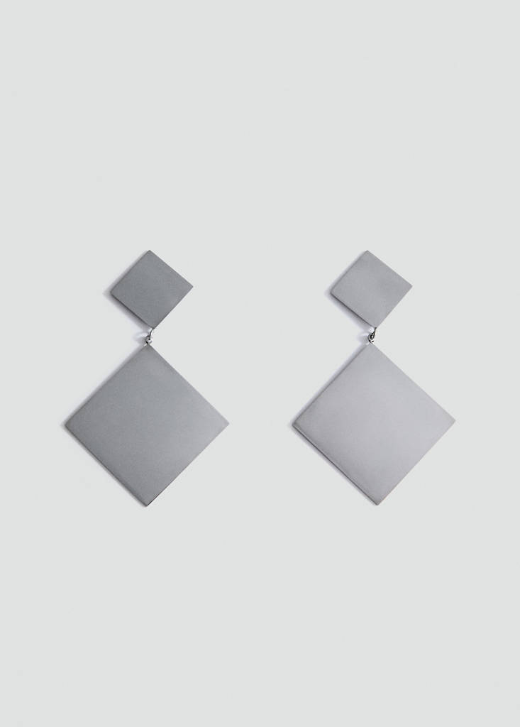 Geometric pendant earrings — Silver