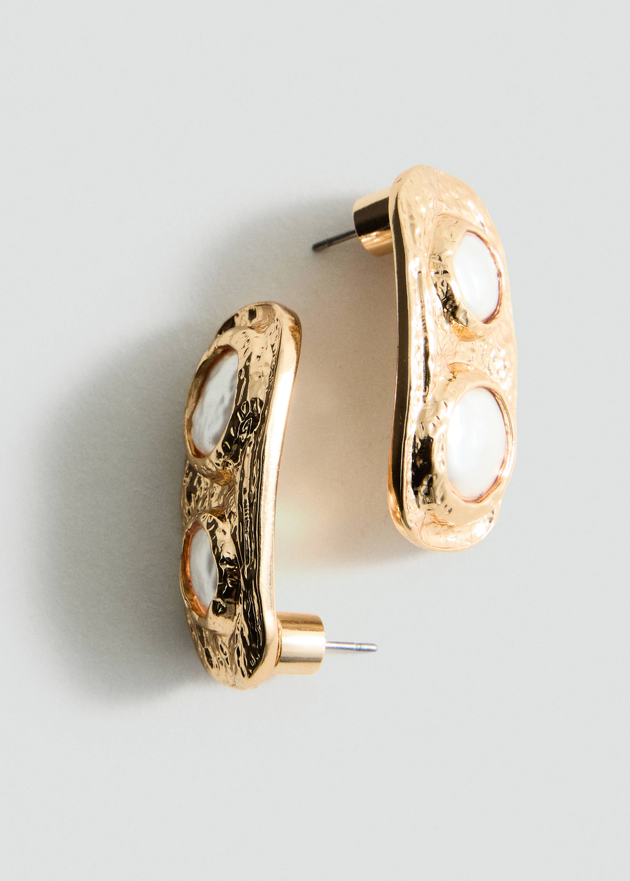 Combined textured earrings - Medium plane