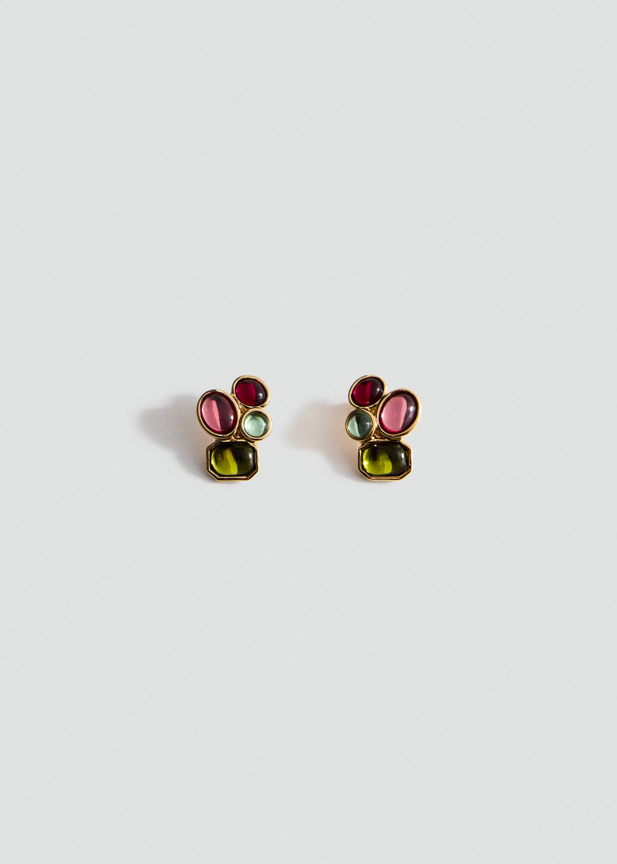 Earrings with geometric appliqué - Article without model