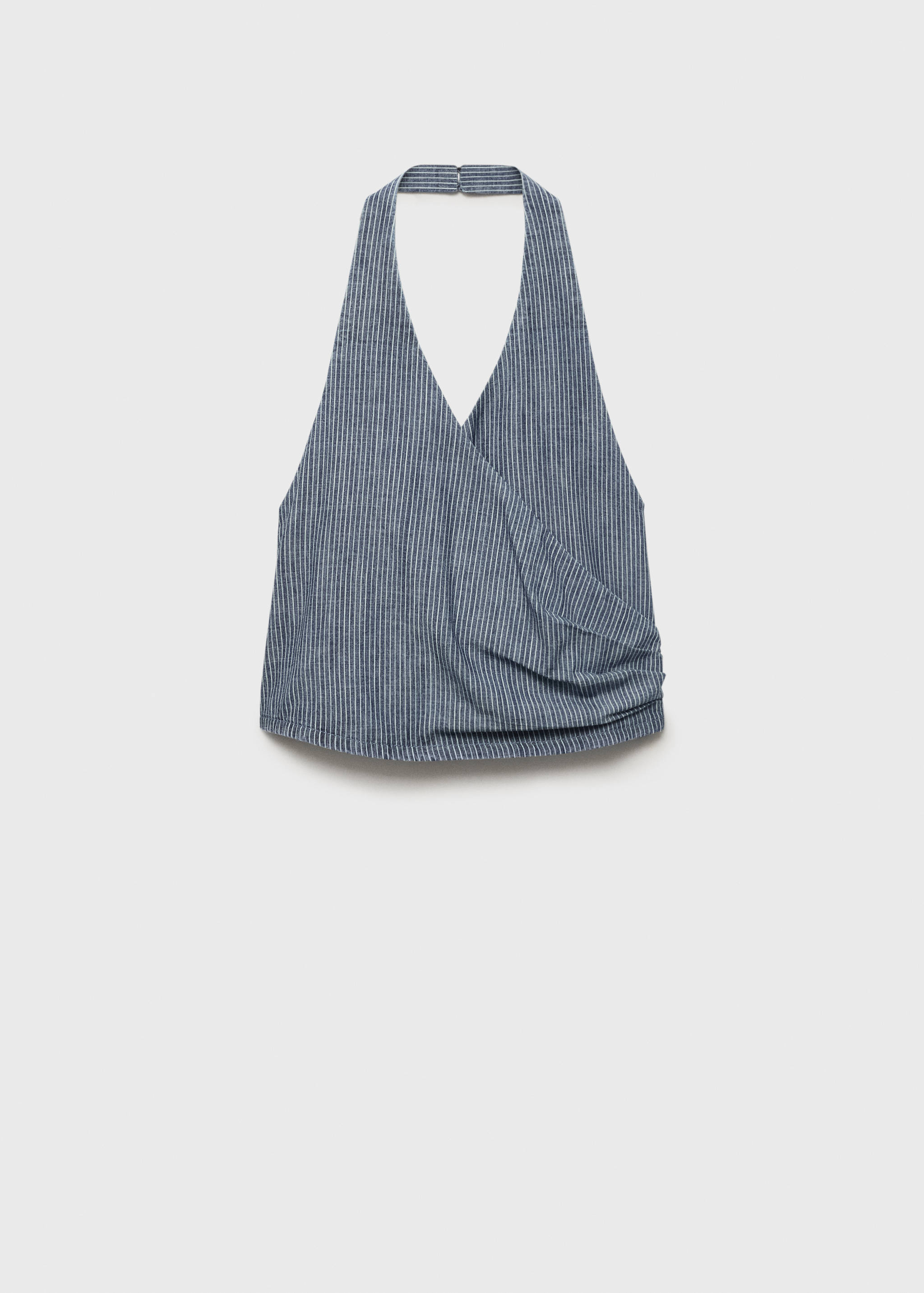 Randig denimtopp med omlott - Artikel utan modell