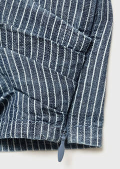 Striped crossover denim top — Blue 8