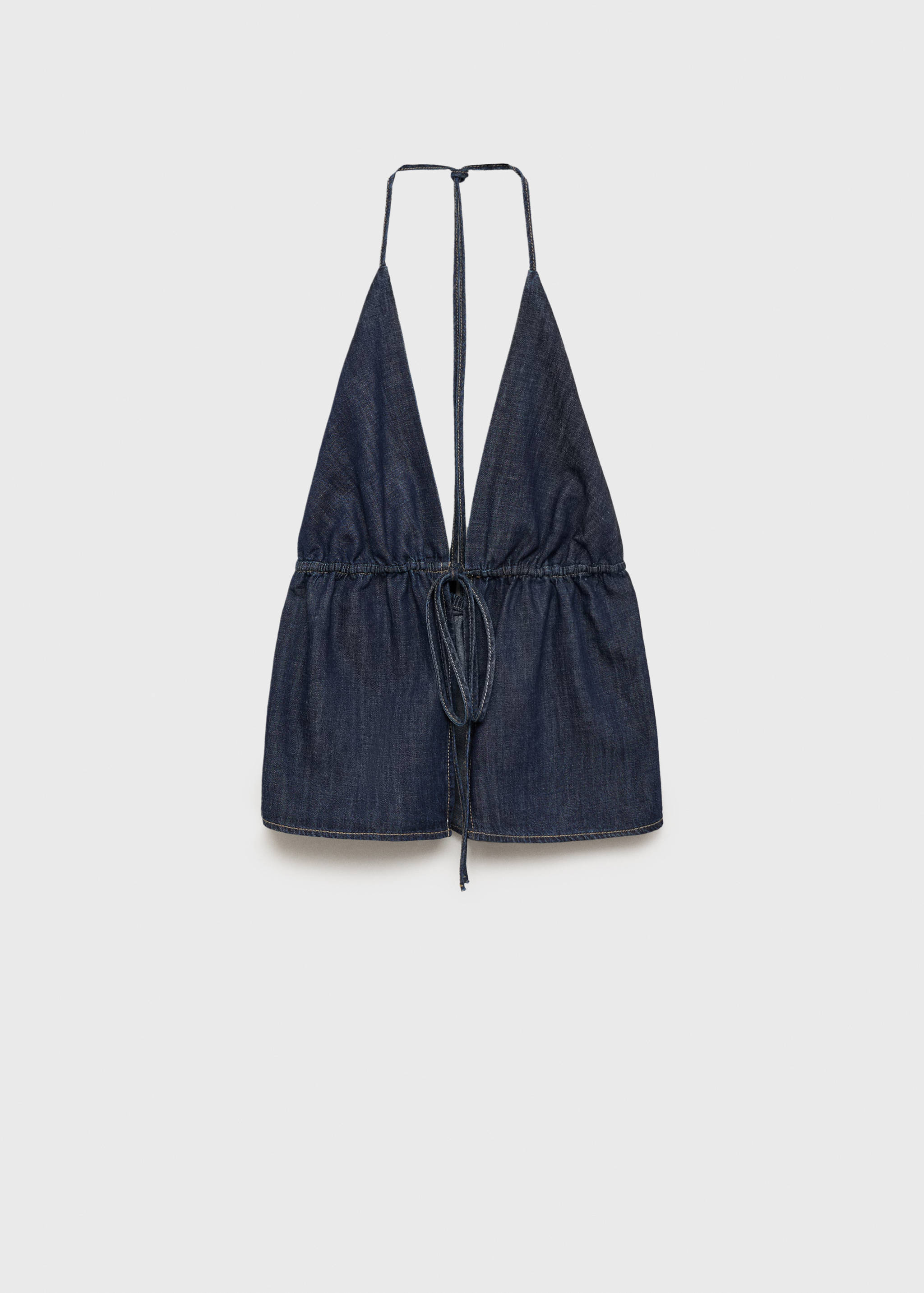 V-neck denim top with bow - Article without model
