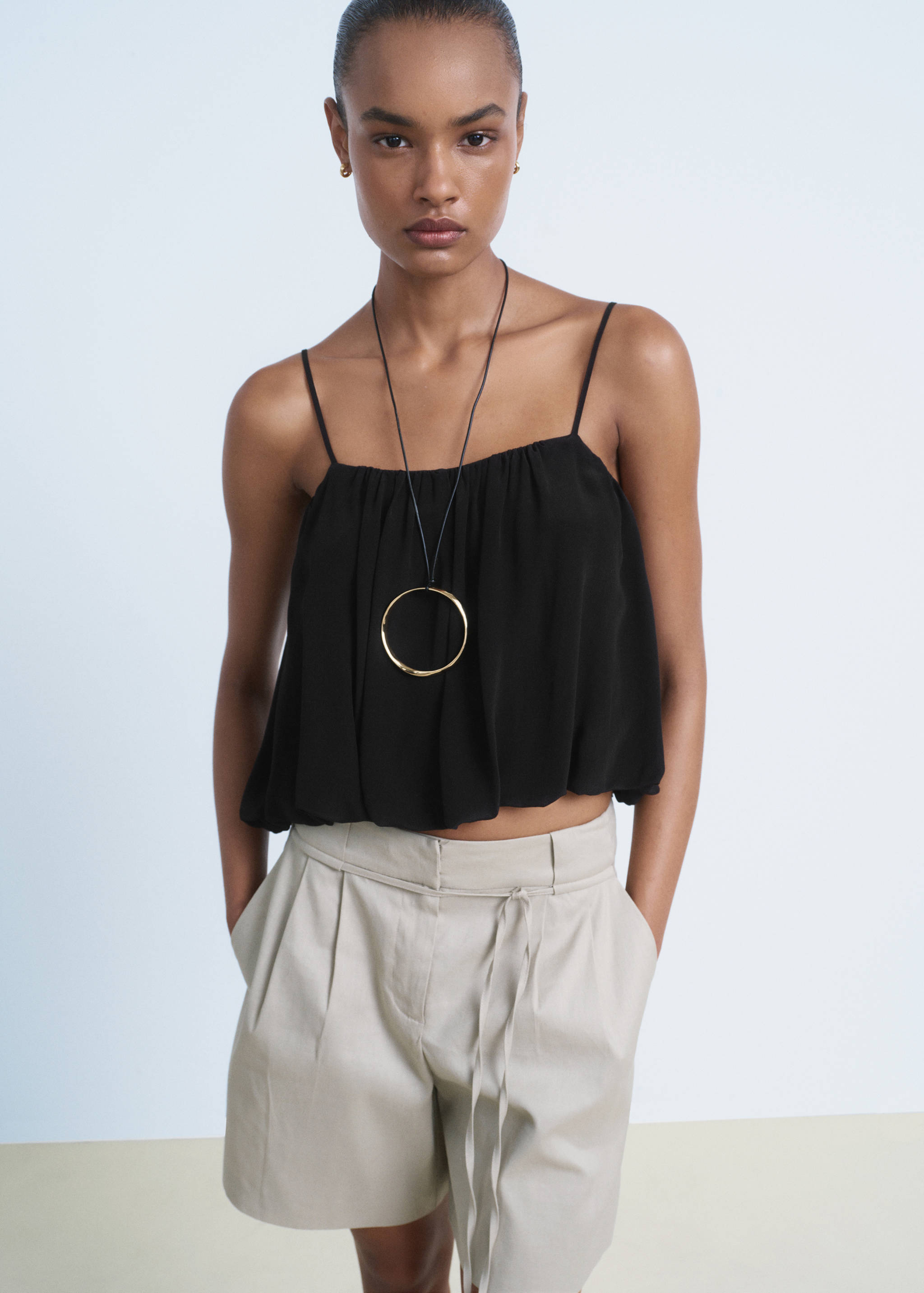 Balloon crop top - Medium plane