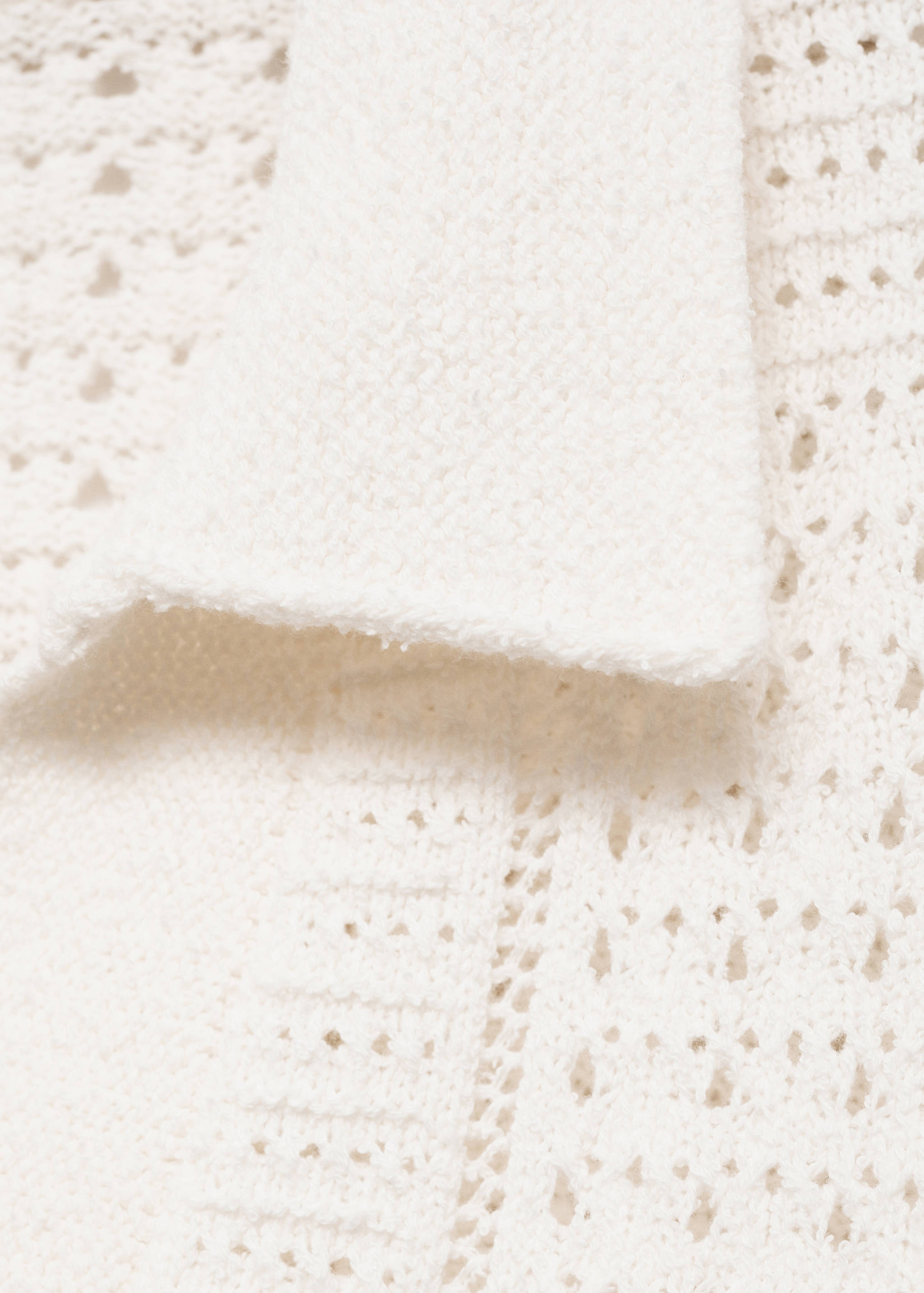 Knitted cotton polo shirt with lace pattern - Details of the article 8