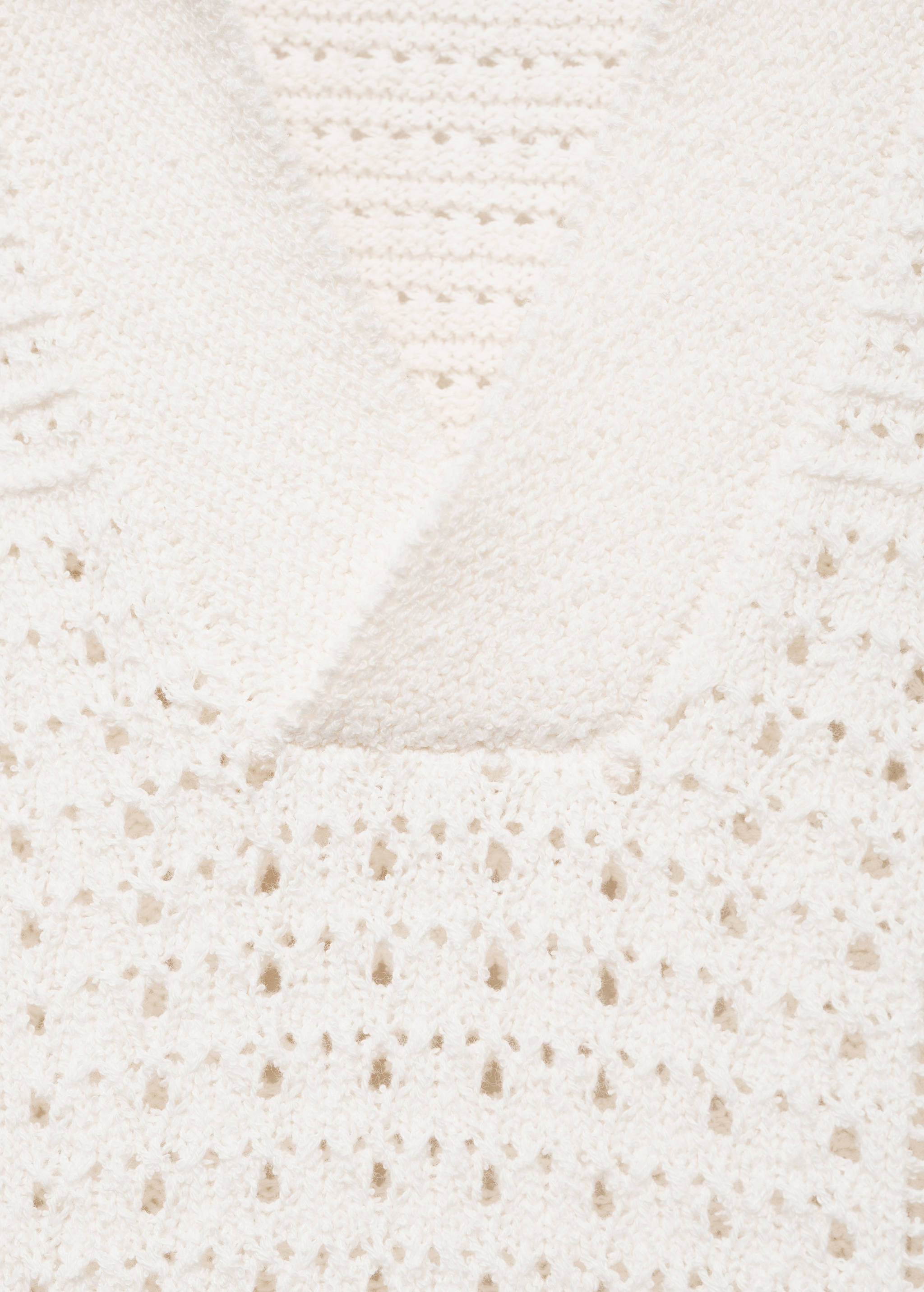 Knitted cotton polo shirt with lace pattern - Details of the article 0