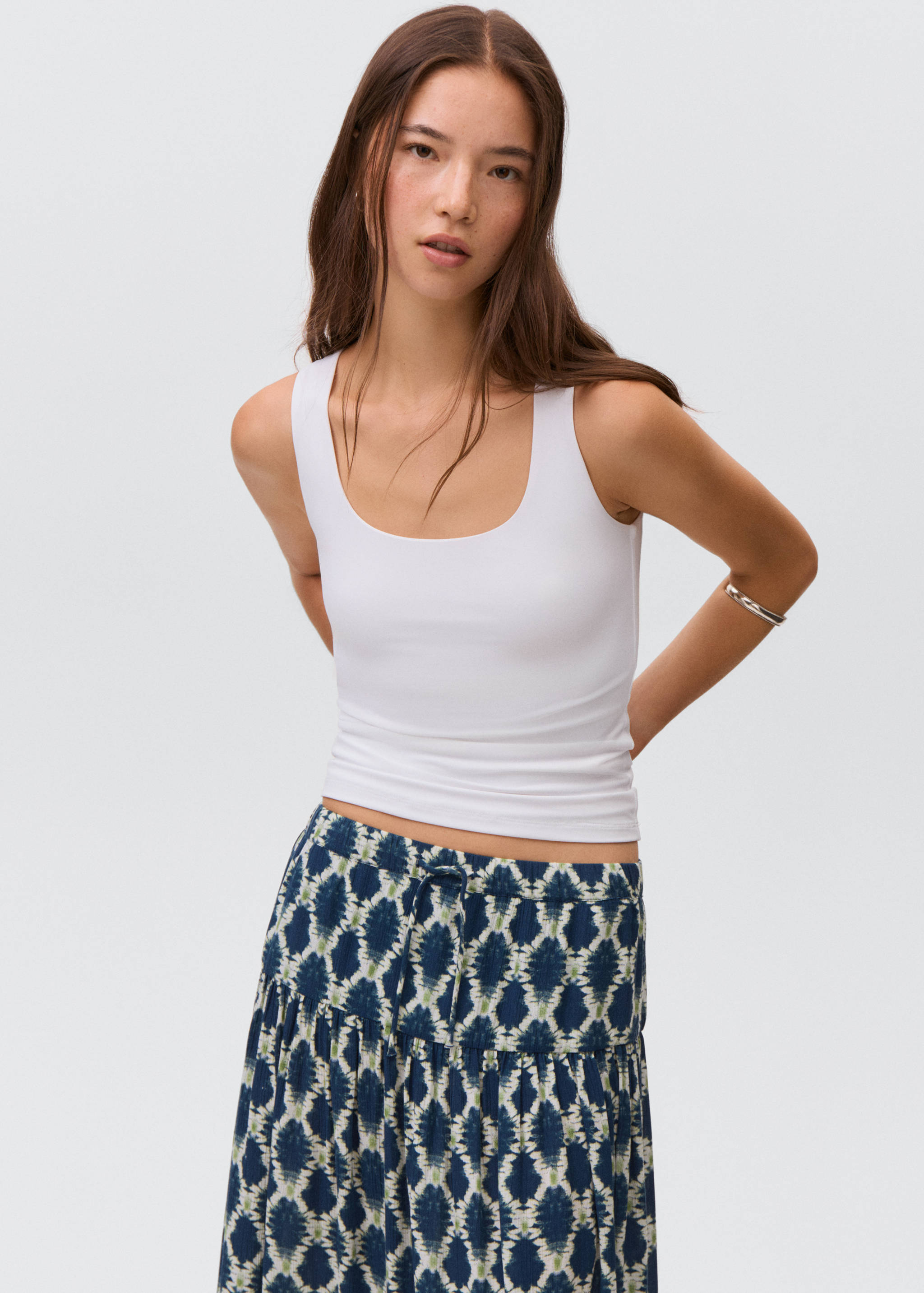 Plain strapless top - Medium plane