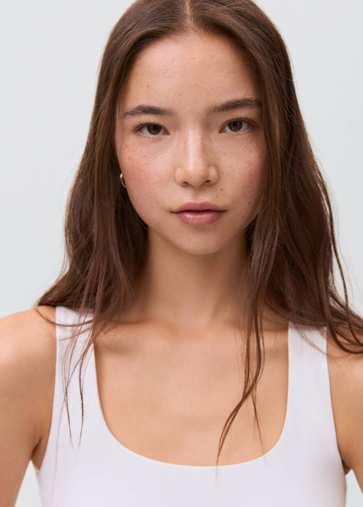 Plain strapless top — Off White