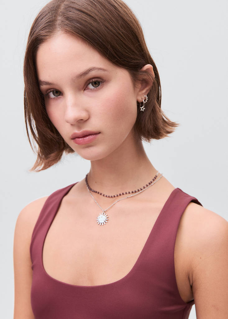 Plain strapless top — Burgundy