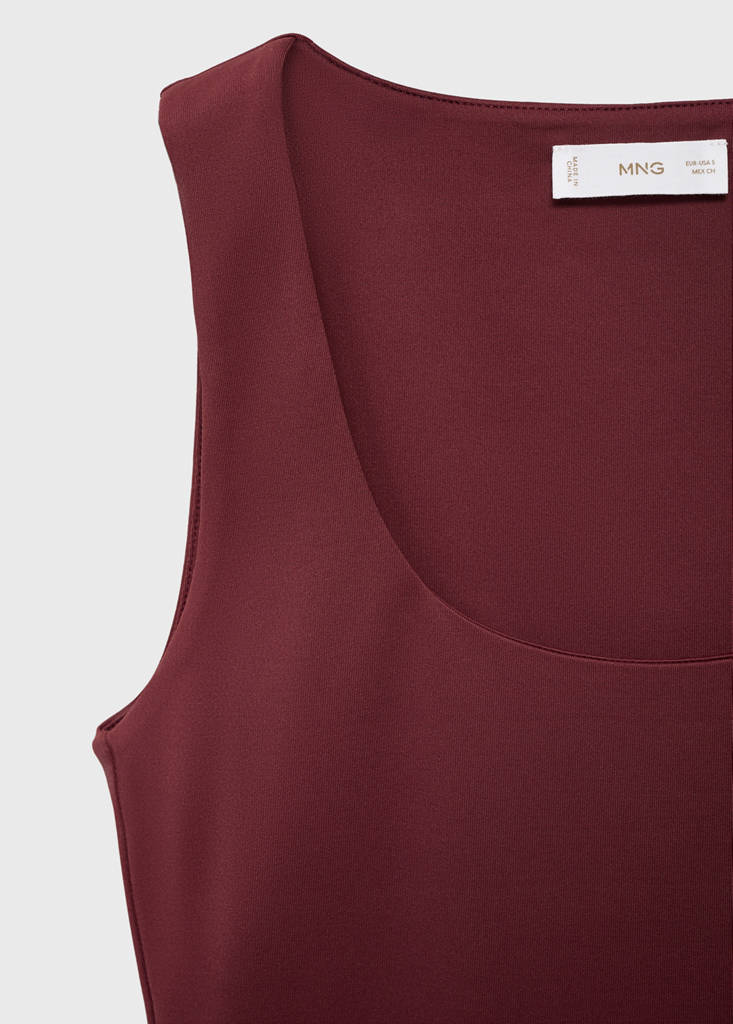 Plain strapless top — Burgundy