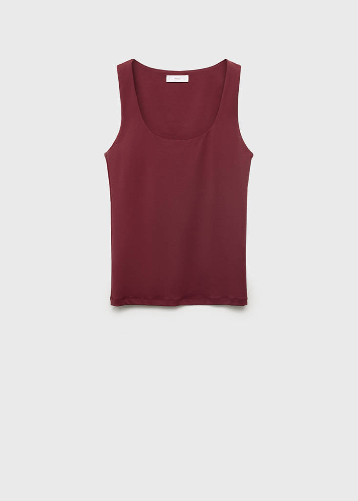 Plain strapless top — Burgundy