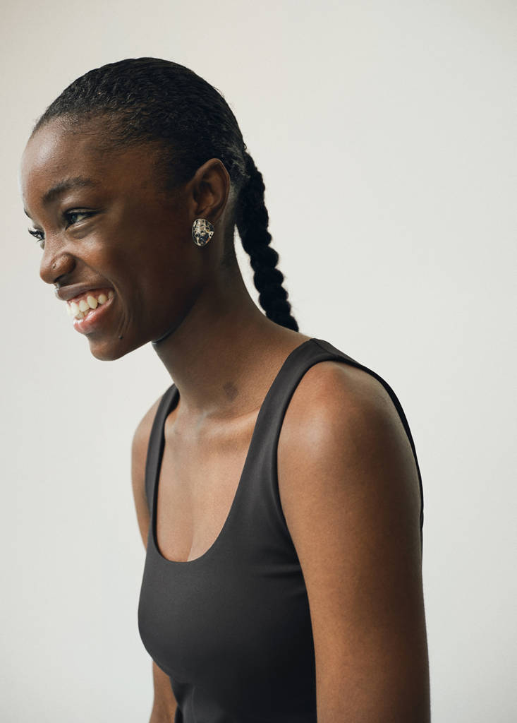 Plain strapless top — Black