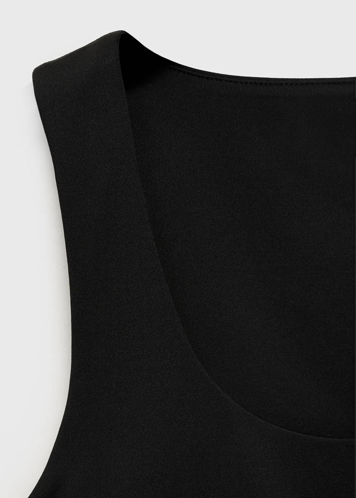 Plain strapless top — Black